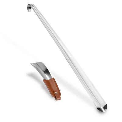 Metall Schuhanzieher Schuhlöffel Anziehhilfe stabil Stahl lang 52 cm XL