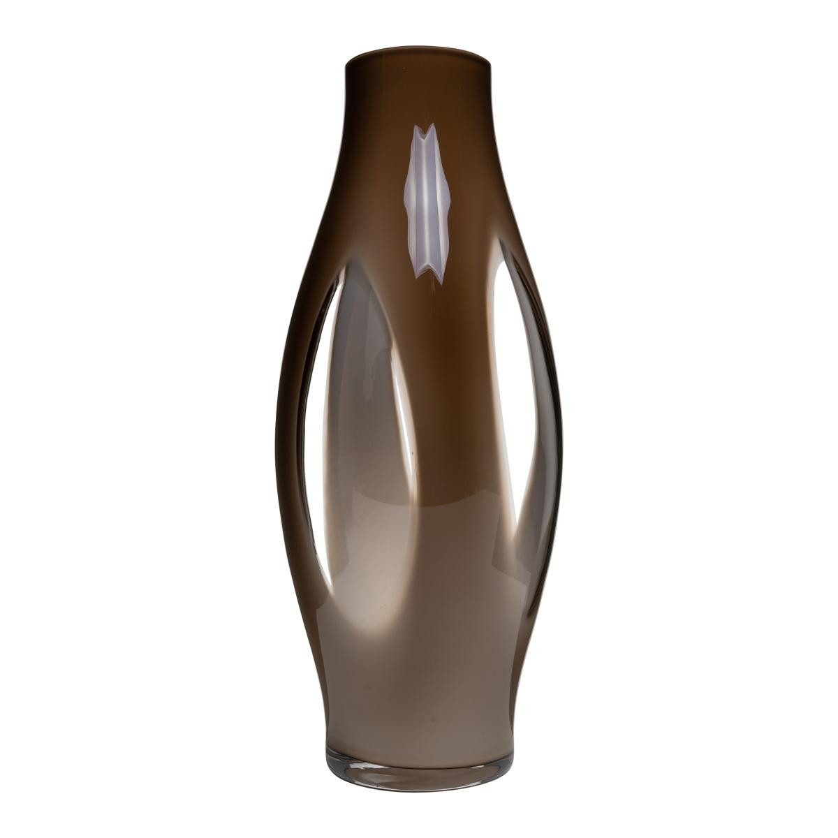 INNA-Glas Bodenvase Glas Bodenvase Prospero mit Sichtfenstern, braun-klar, 50 cm, Ø 21 cm