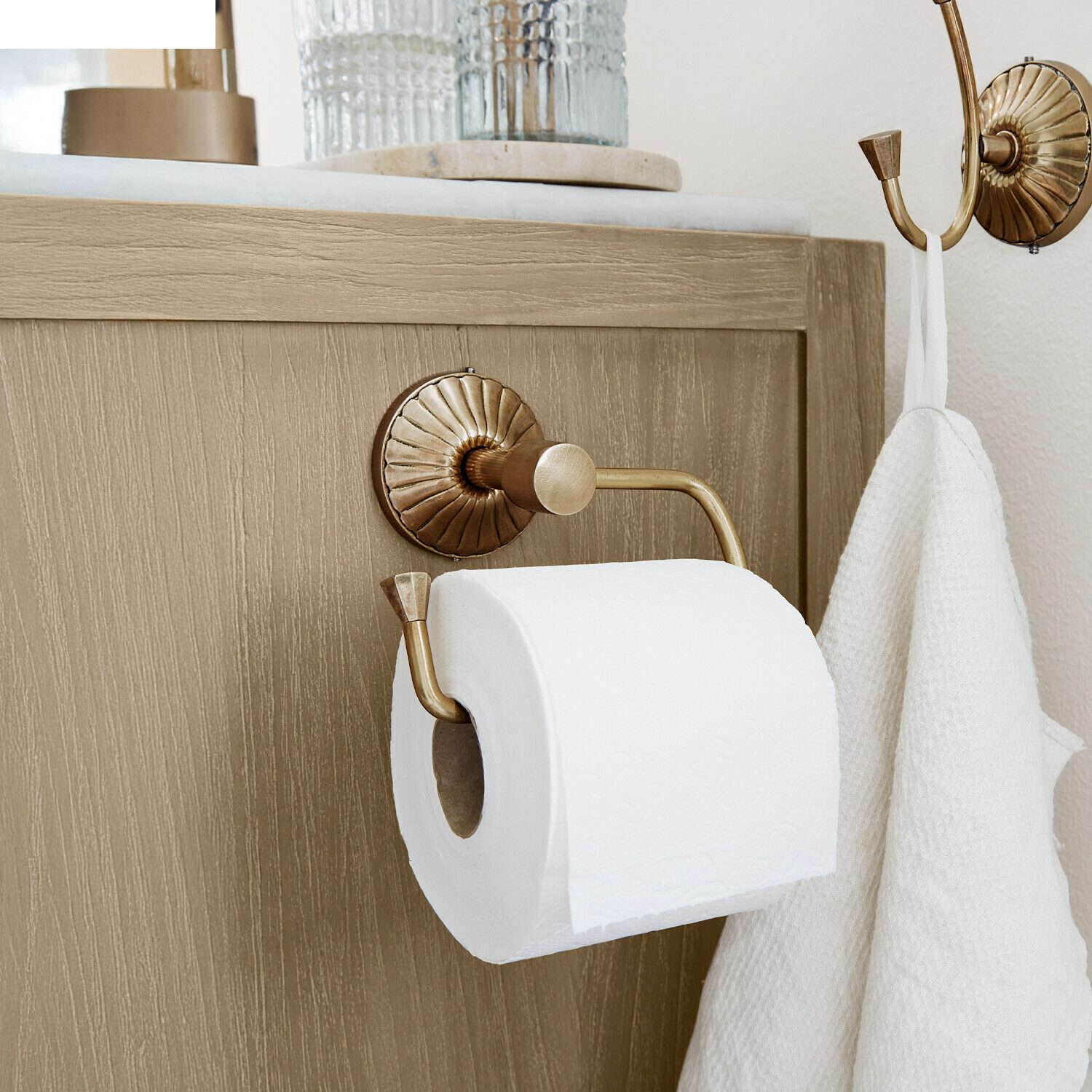 Mirabeau Badaccessoire-Set Toilettenpapierhalter Terling messing