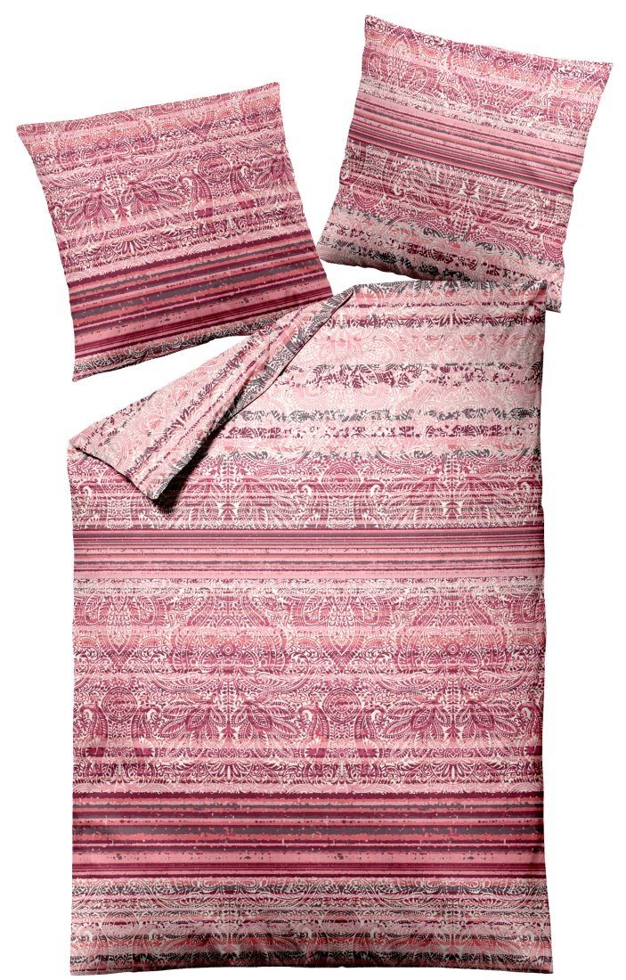 sister s. Bettwäsche Biber Bettwäsche {LAZISE} made in GERMANY, Biber, 2 teilig, kuschelig warm Ornamente Bordüren Paisleys nachhaltig pink BARBIE