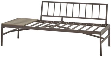 KONIFERA Gartenlounge-Set Badalona, (Set, 9-tlg., 2x Bank, 1x Tisch 57x57x35cm, inkl. Auflagen, Nonwood, Stahl), 2 Sofa mit Rückenlehne+Ablagefläche, verschiedene Stellmöglichkeiten