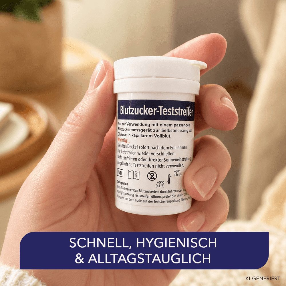 IEA Medical Blutzucker-Teststreifen für IEA Medical Blutzuckermessgerät AC-309, 50-tlg., klinisch verifizierte Genauigkeit, für Diabetes und Glukoseüberwachung