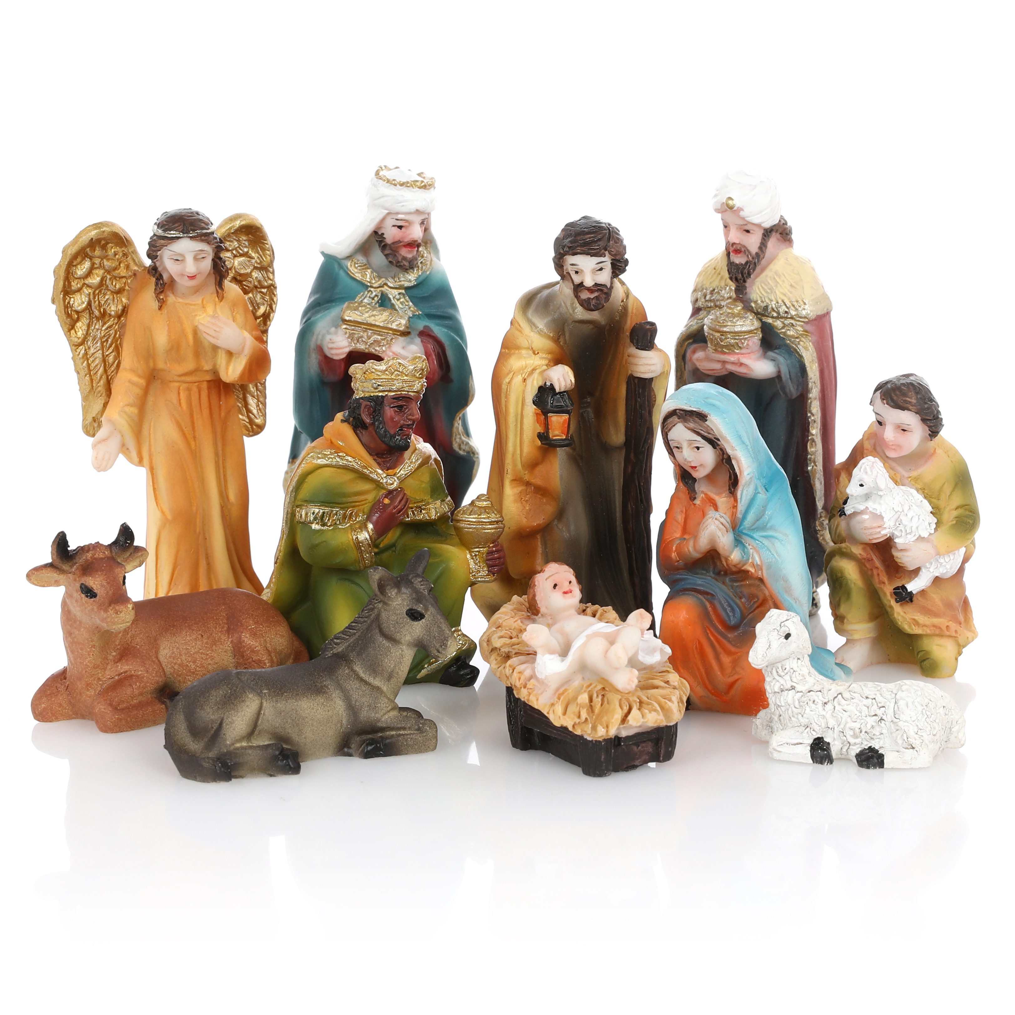 Nordstern Krippenfigur kleine Weihnachtskrippe (11 St), klassisches Design 3- 10 cm