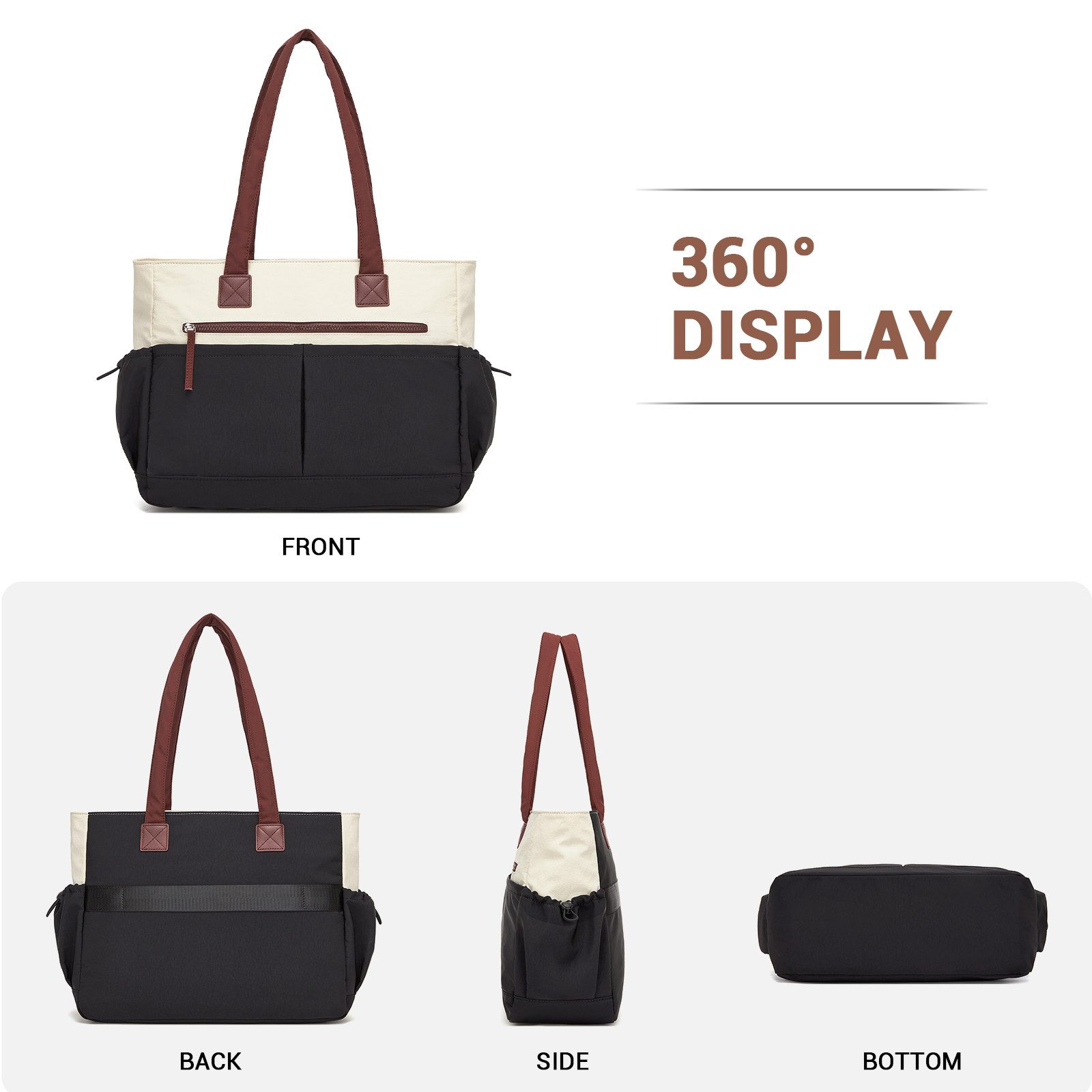 Miss Lulu Handtasche Wasserdichte Handtasche mit Laptopfach 15,6 Zoll & 10 Fächern