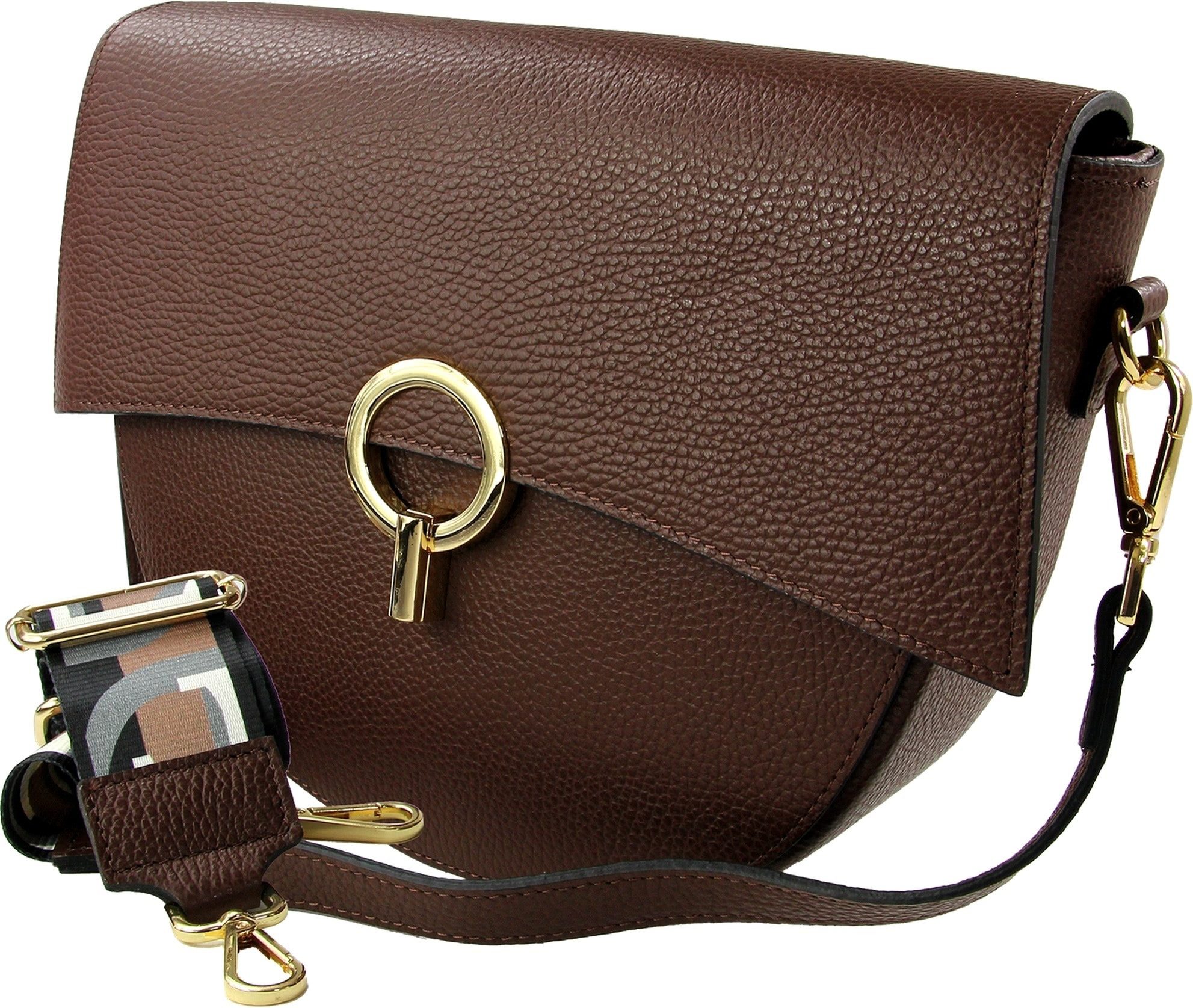 Toscanto Umhängetasche Toscanto Damen Jugend Umhängetasche (Umhängetasche), Damen, Jugend Umhängetasche, Citytasche Leder dunkelbraun ca 30 x 22cm