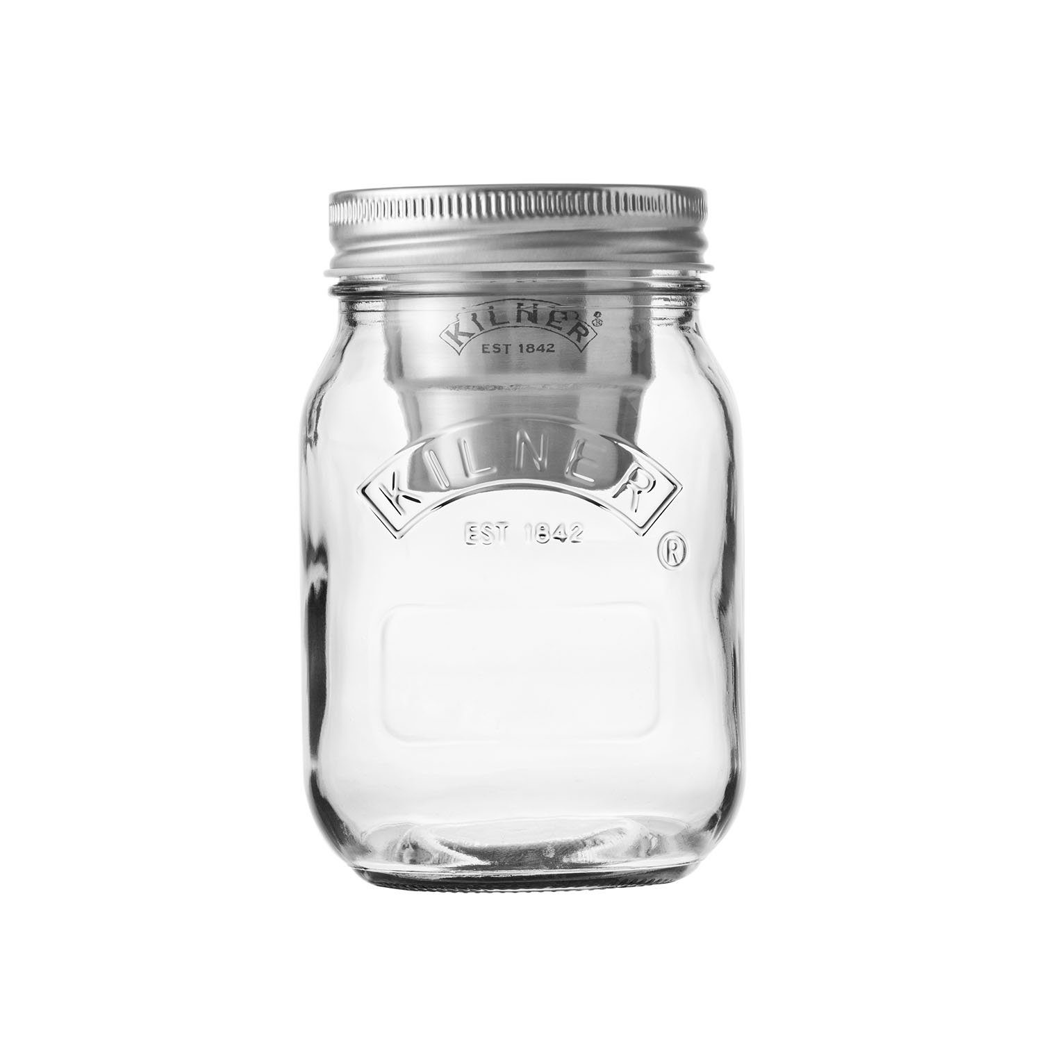 KILNER Becher, Vorratsglas Inhalt Vorratsglas, Konservendeckel), x 0,5 Edelstahl, x Go, Snack the x 3-tlg., 1 on (Set, 1 1 Liter Glas,