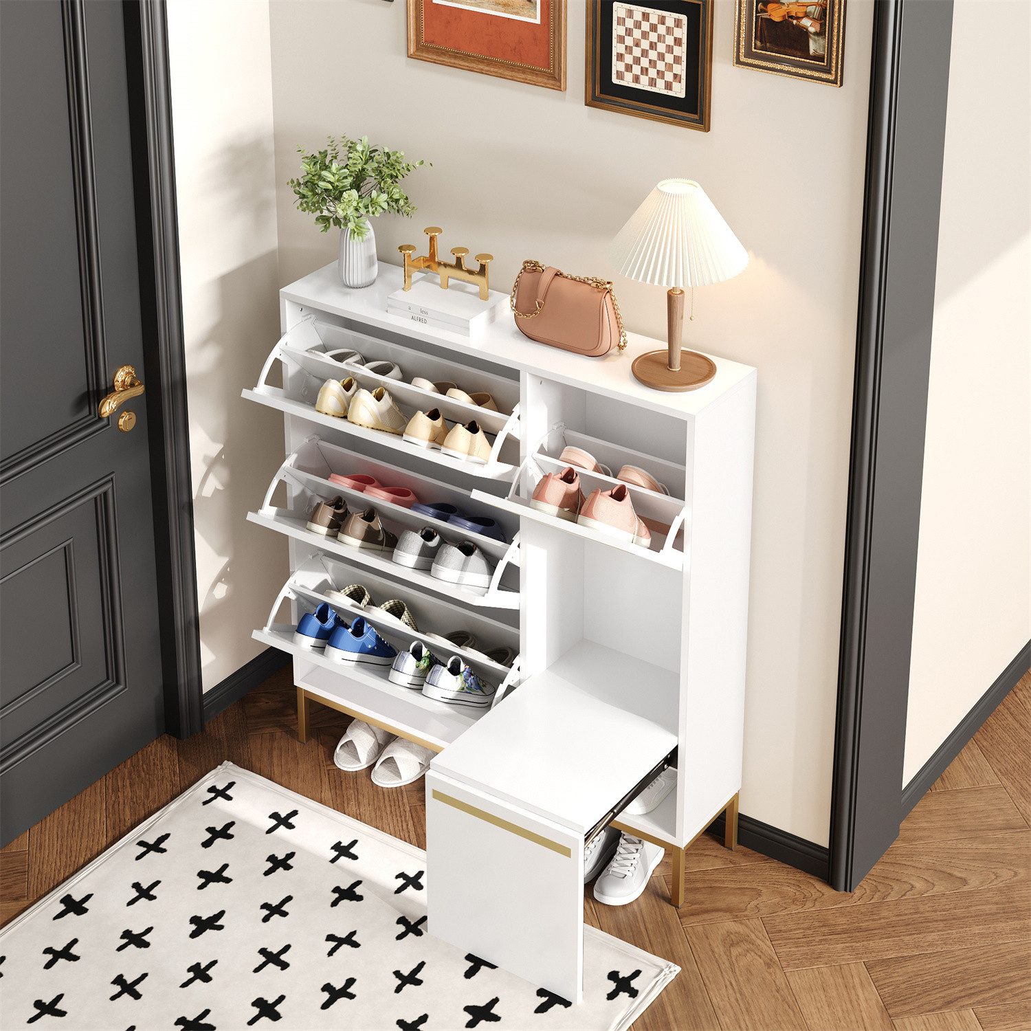 autolock Schuhschrank Schuhschrank mit Schuhwechselhocker, für günstig online kaufen