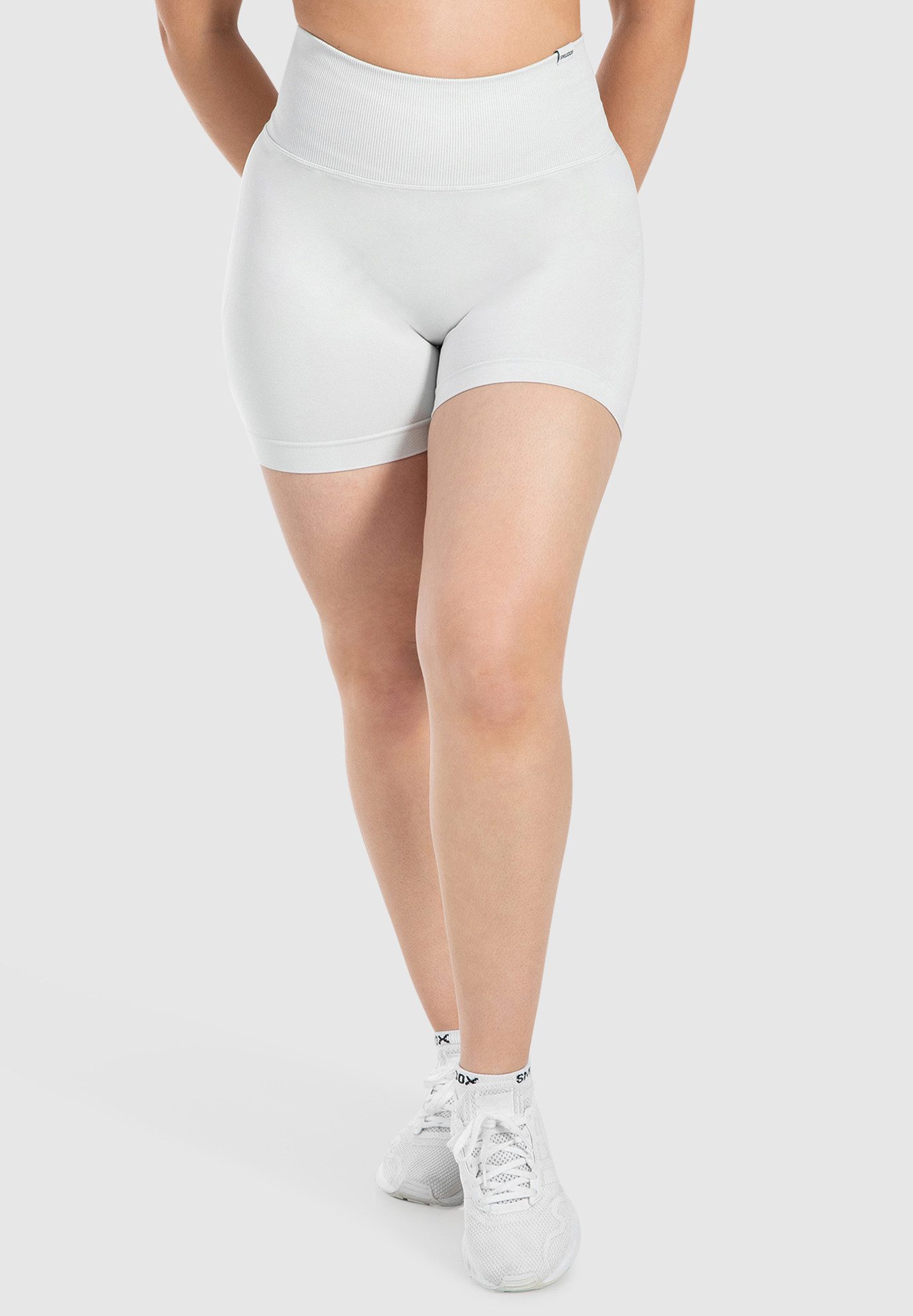 Smilodox Shorts Elvia, Short Leggings mit Figurformender V-Kontur, Fitness Gym Hochtaillierte Sportshorts, elastisches Funktionsmaterial, Nahtlos