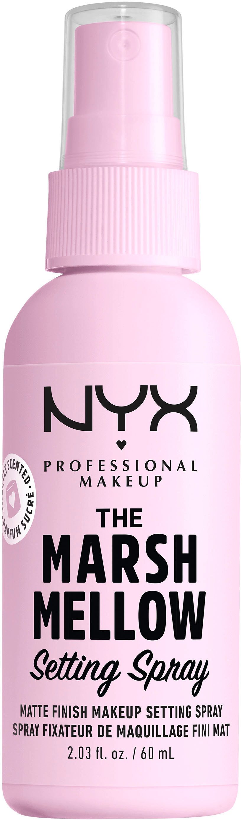 NYX PROFESSIONAL MAKEUP Fixierspray Makeup Marshmellow Setting Spray, mattes Finish mit süßem Marshmallow-Duft