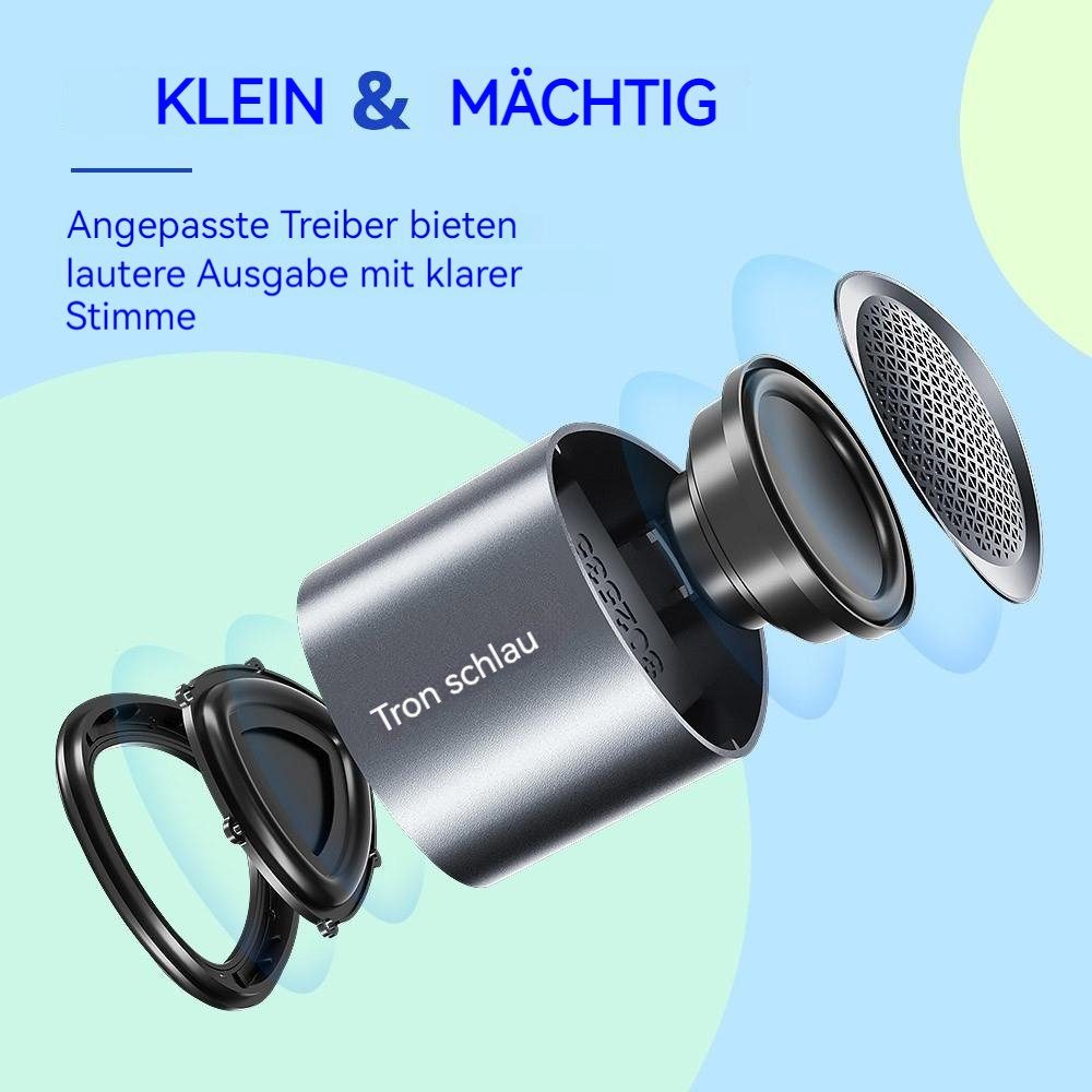Tronsmart Nimo Stereo Portable-Lautsprecher (Bluetooth, Spielzeit, Golden Stunden 5.3) Wasserdicht IPX7, 5 W, 12 Bluetooth-Version