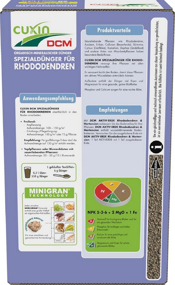 Thumbnail - Cuxin DCM Spezialdünger Cuxin DCM Spezialdünger Rhododendren Azaleen Erika Bio 1,5 kg