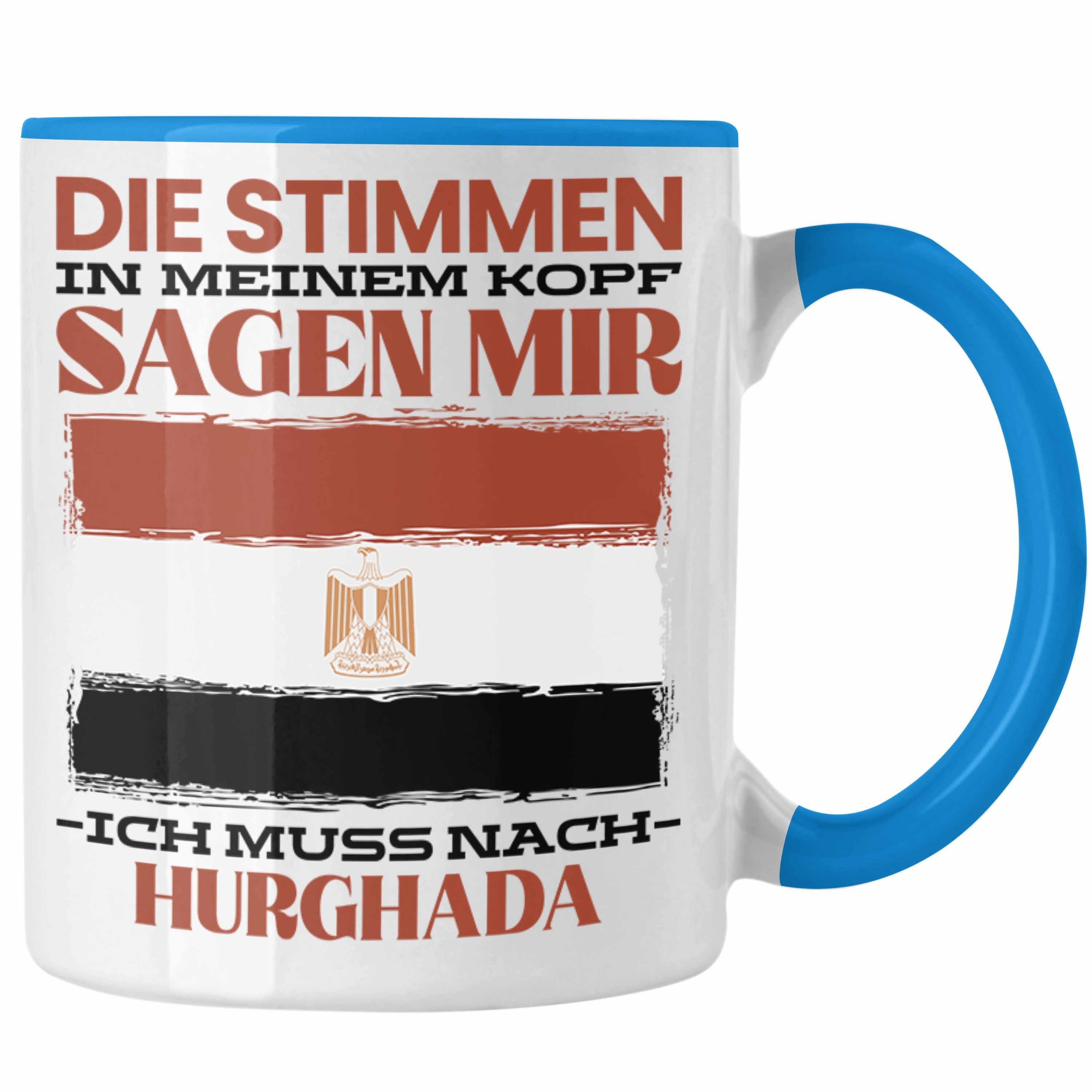 Trendation Tasse Trendation - Hurghada Tasse Urlaub Heimat Geschenk Spruch Ägpten Gesch Blau