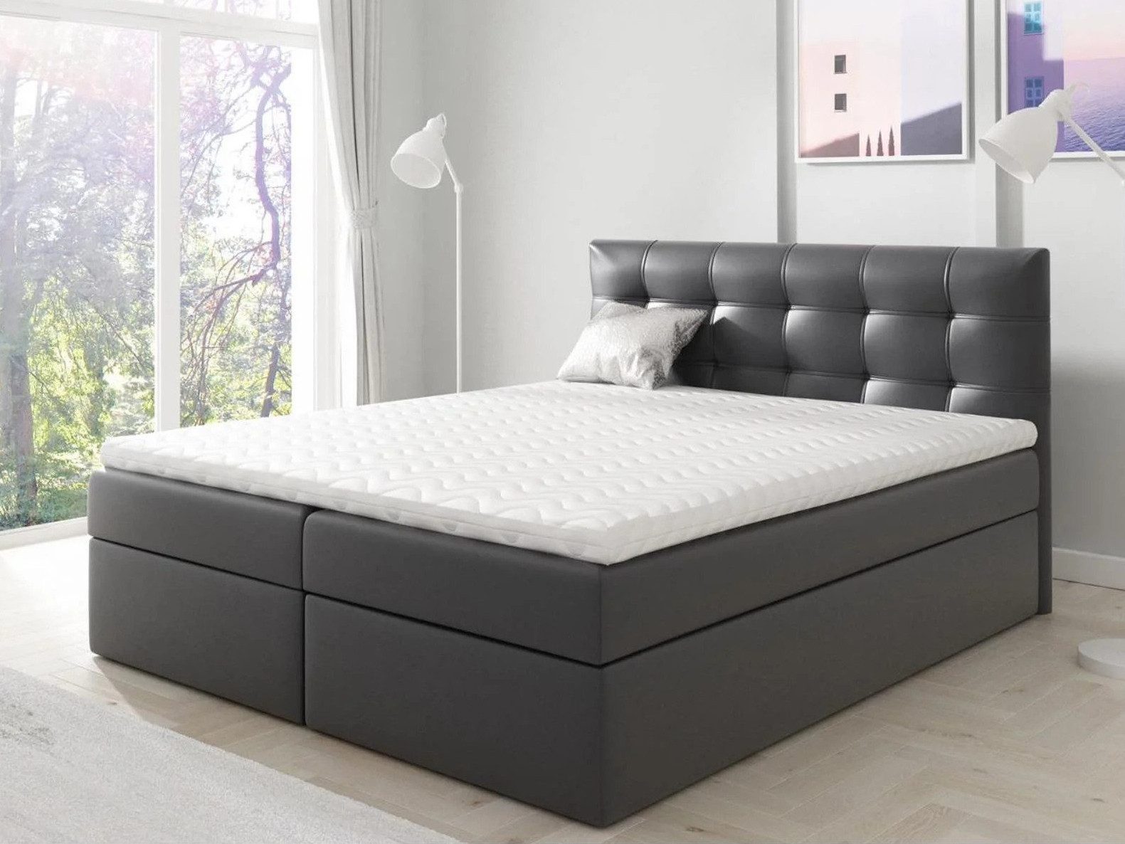 Beautysofa Boxspringbett Kontinentales mit Bettkasten TOPIQ günstig online kaufen