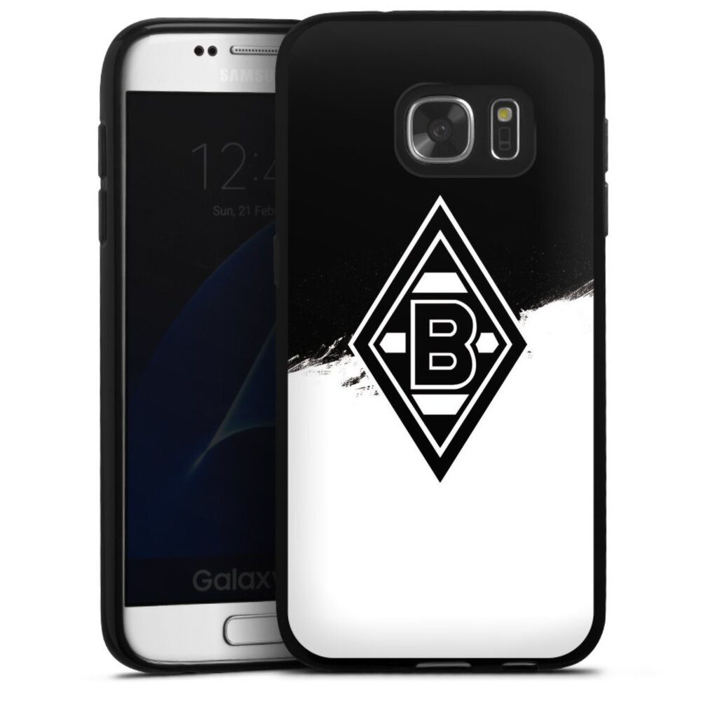 DeinDesign Handyhülle Borussia Mönchengladbach Gladbach BMG Borussia Scratch Schwarz-Weiss, Samsung Galaxy S7 Silikon Hülle Bumper Case Handy Schutzhülle