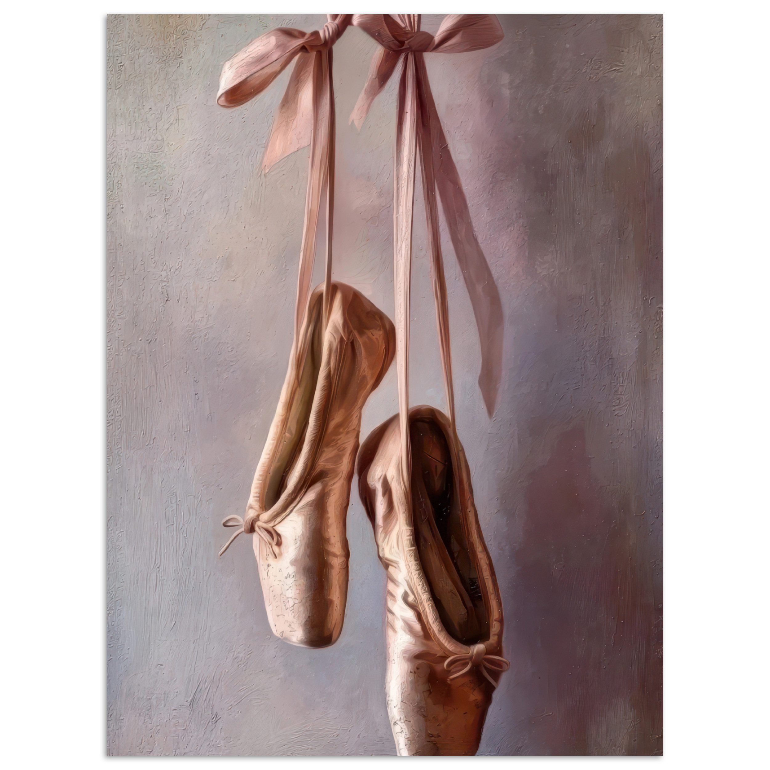 MuchoWow Poster Ballettschuhe - Satin - Erdtöne, (1 St), Poster ohne Rahmen, Wandbild, Wandposter, 30x40 cm
