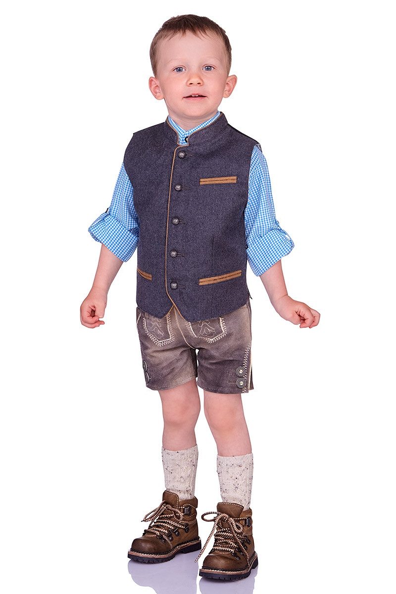 Maddox Trachtenjacke Kinderweste - RODING KID - dunkelgrau