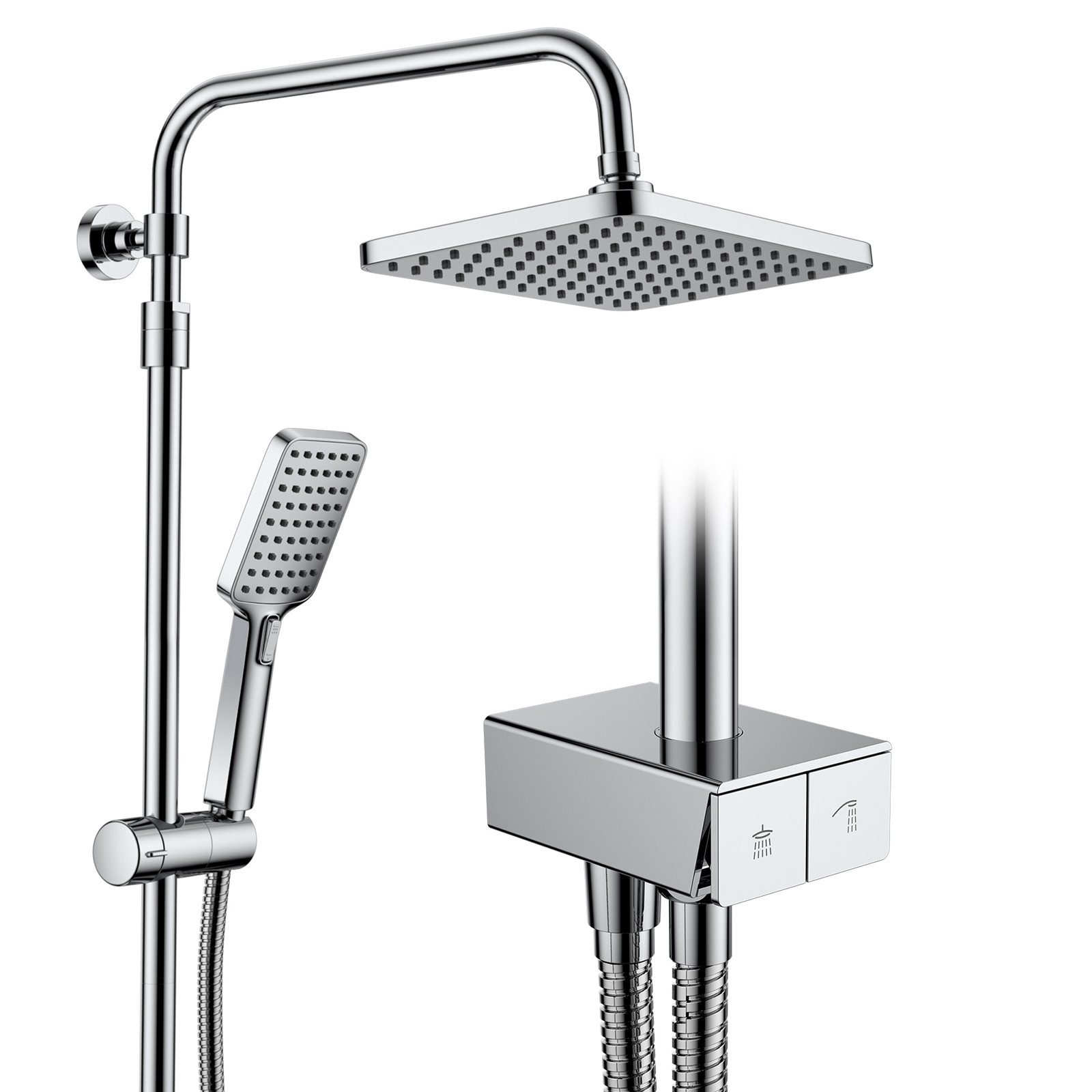 HOMELODY Duschsystem ohne Armatur mit Klavierschaltern, Duscharmatur Komple günstig online kaufen
