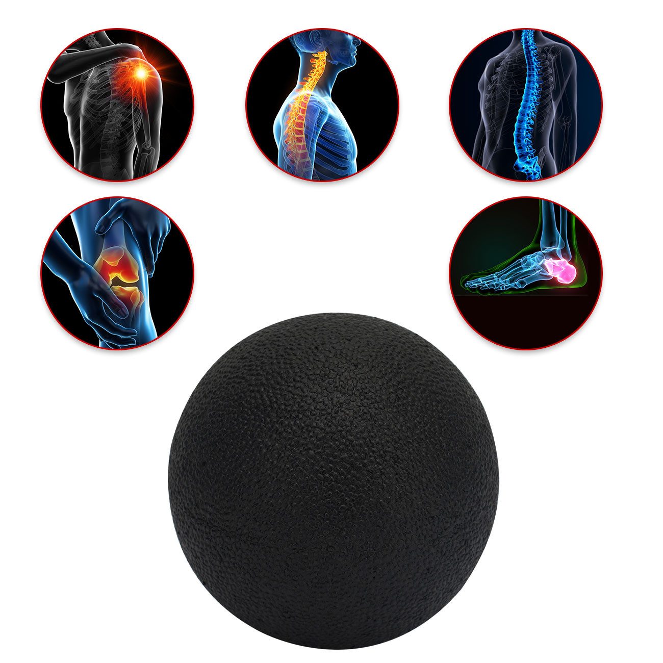 Casativo Massageball Punktueller Massage-Ball (8 cm) – Faszientrainer zur Tiefenentspannung, 1-tlg., Punktuelle oder flächige Anwendung