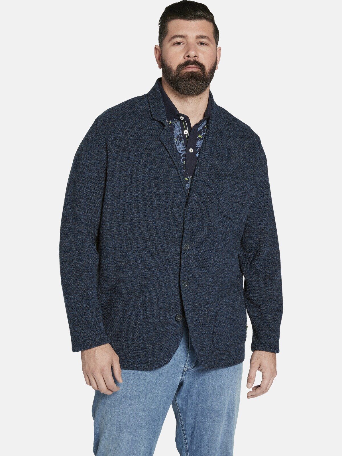 Charles Colby Cardigan EARL JAMES aus hochwertigem Wollgemisch dunkelblau