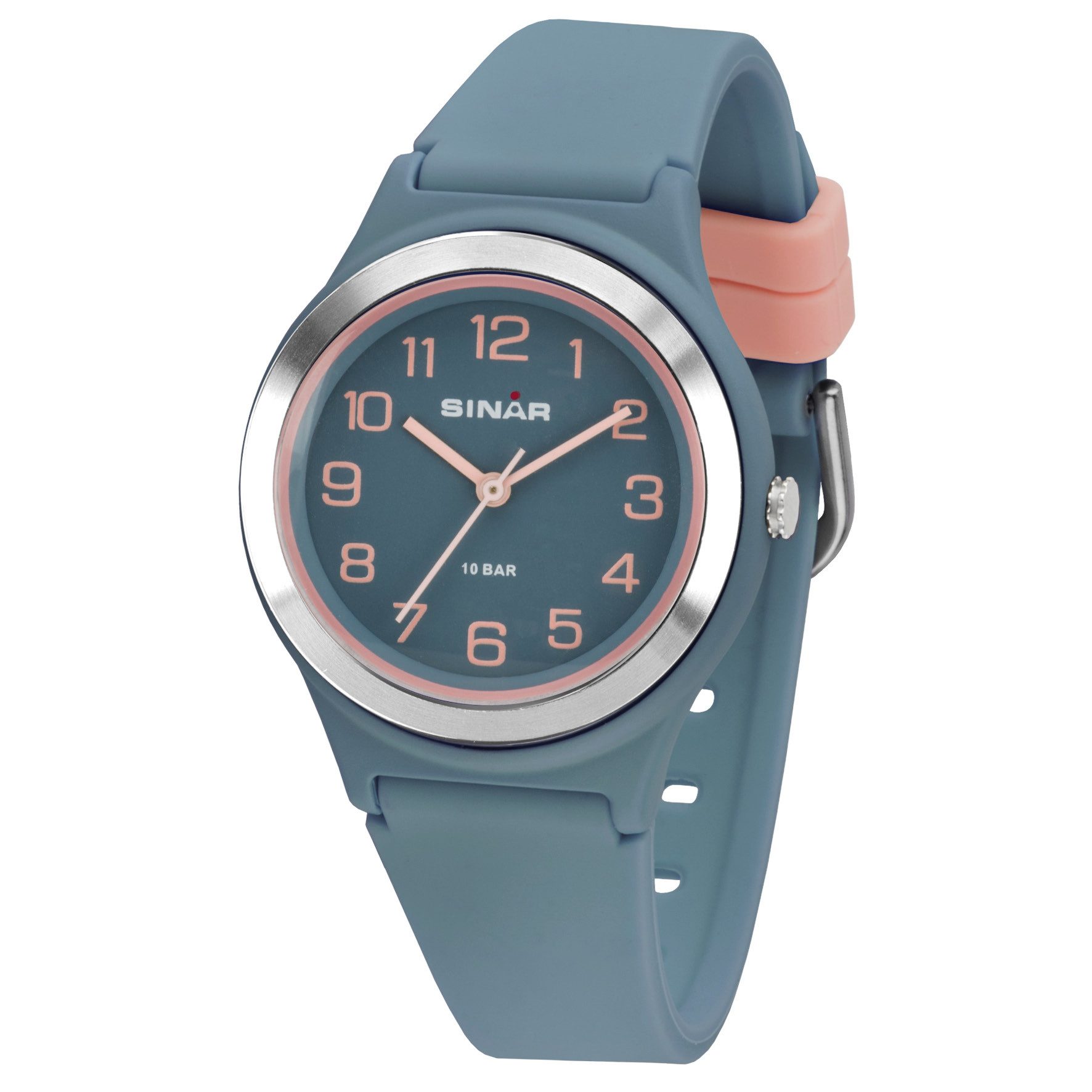 SINAR Quarzuhr XB-48 Jugend Armbanduhr Sportuhr Silikonband, analog sportlich modern Geschenkidee Jugend Ø 36 mm