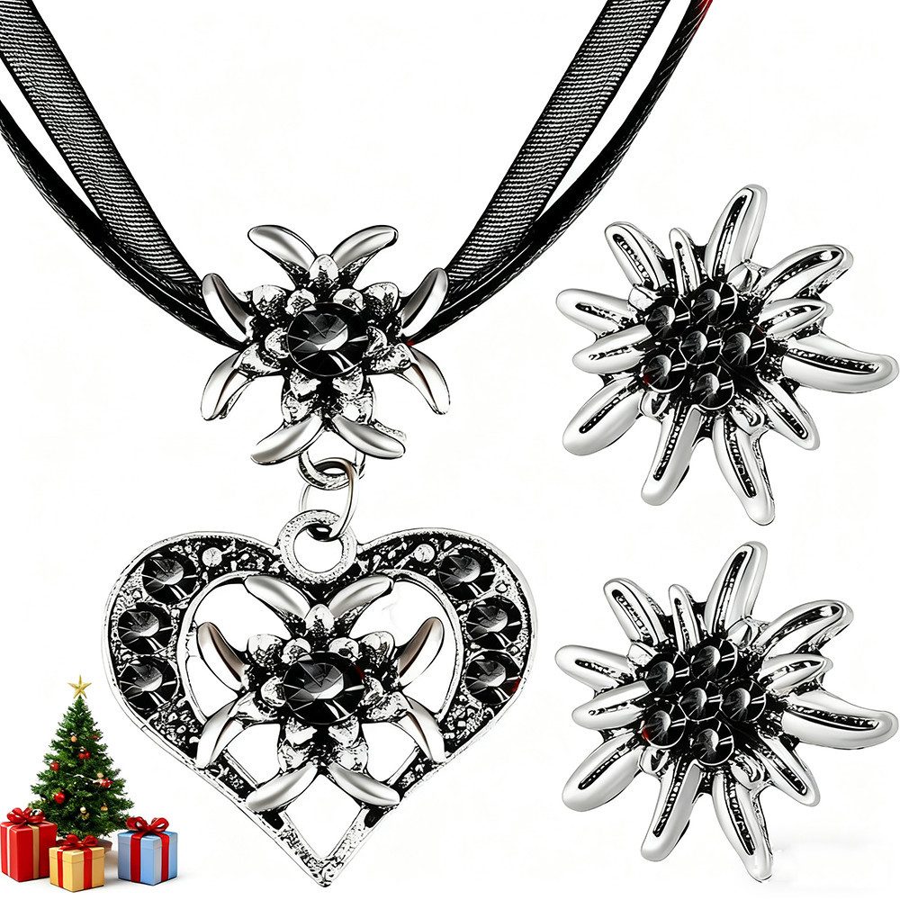 CLTYQ Ювелирные изделияset Trachtenschmuck Damen Oktoberfest Accessoires Ювелирные изделия,Halskette, Festlicher Ювелирные изделия für Weihnachten, Ideal für Dirndl und Trachtenmode
