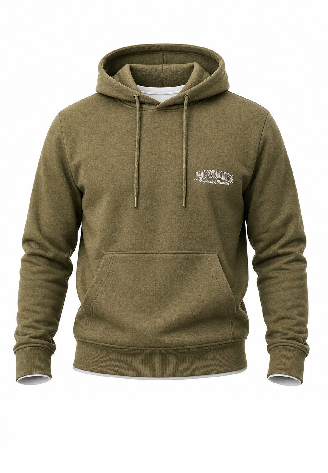 Jack & Jones Hoodie Pullover als Kapuzenpullover im Regular Fit - Sweatshirt für Herren Männer Sweatpullover mit Logo-Print aus Baumwollmischung