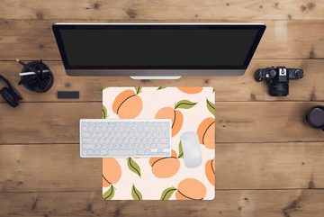 MuchoWow Gaming Mauspad Obst - Aprikose - Sommer - Muster (1-St), Mousepad mit Rutschfester Unterseite, Gaming, 40x40 cm, XXL, Großes