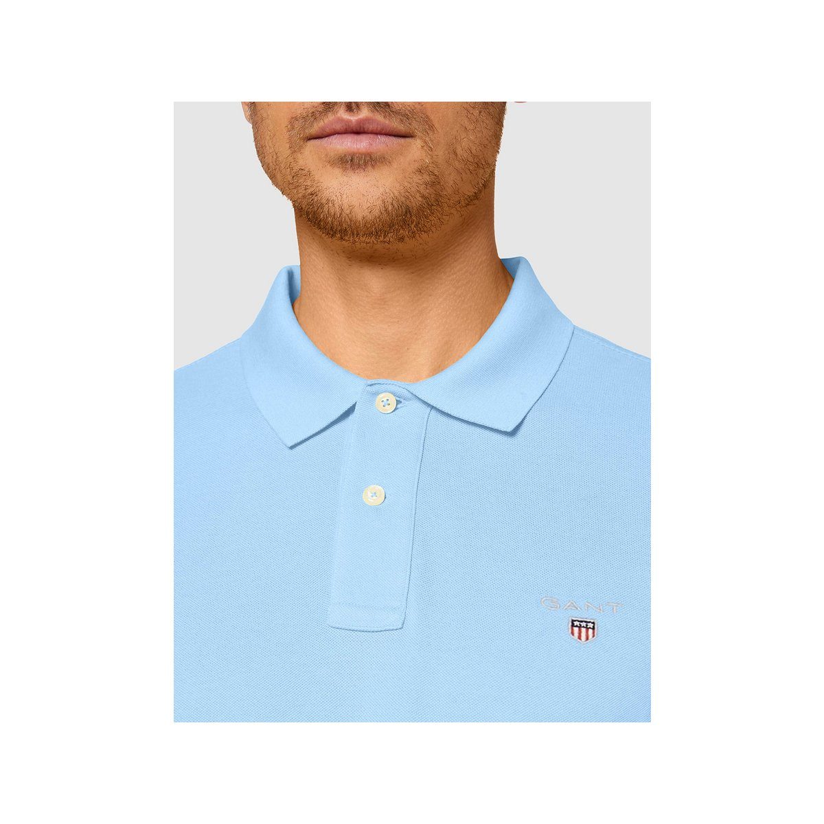 Poloshirt capri (1-tlg) regular blau blue Gant