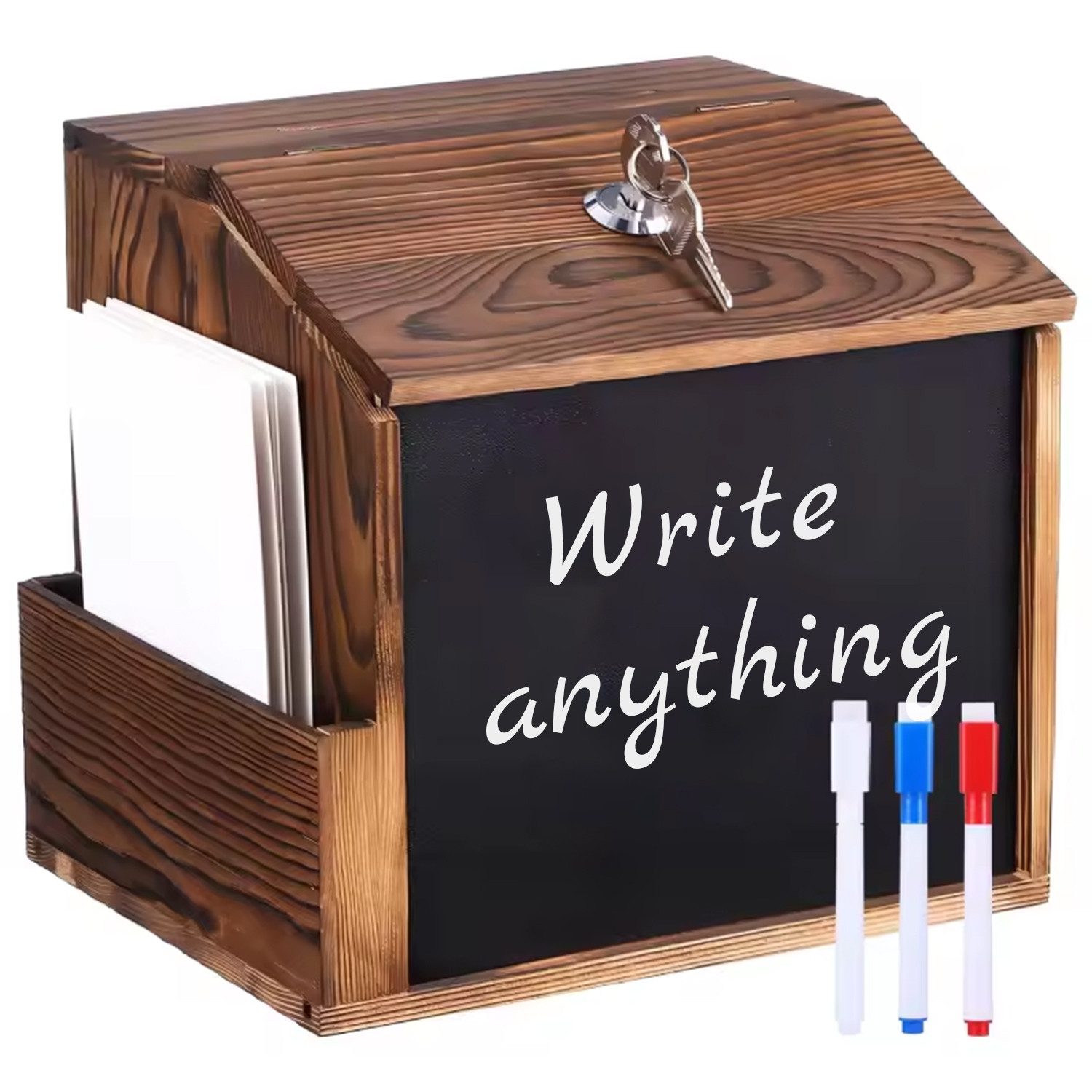 Refined Living Briefkasten Vorschlagsbox Abschließbar Briefkasten Holz Wand günstig online kaufen