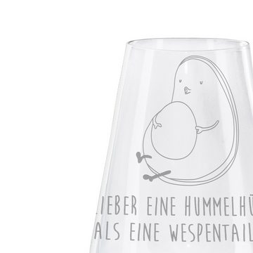 Mr. & Mrs. Panda Weißweinglas Avocado Pfeifen - Transparent - Geschenk, Spülmaschinenfeste Weingläs, Premium Glas, Alltagstauglich & robust