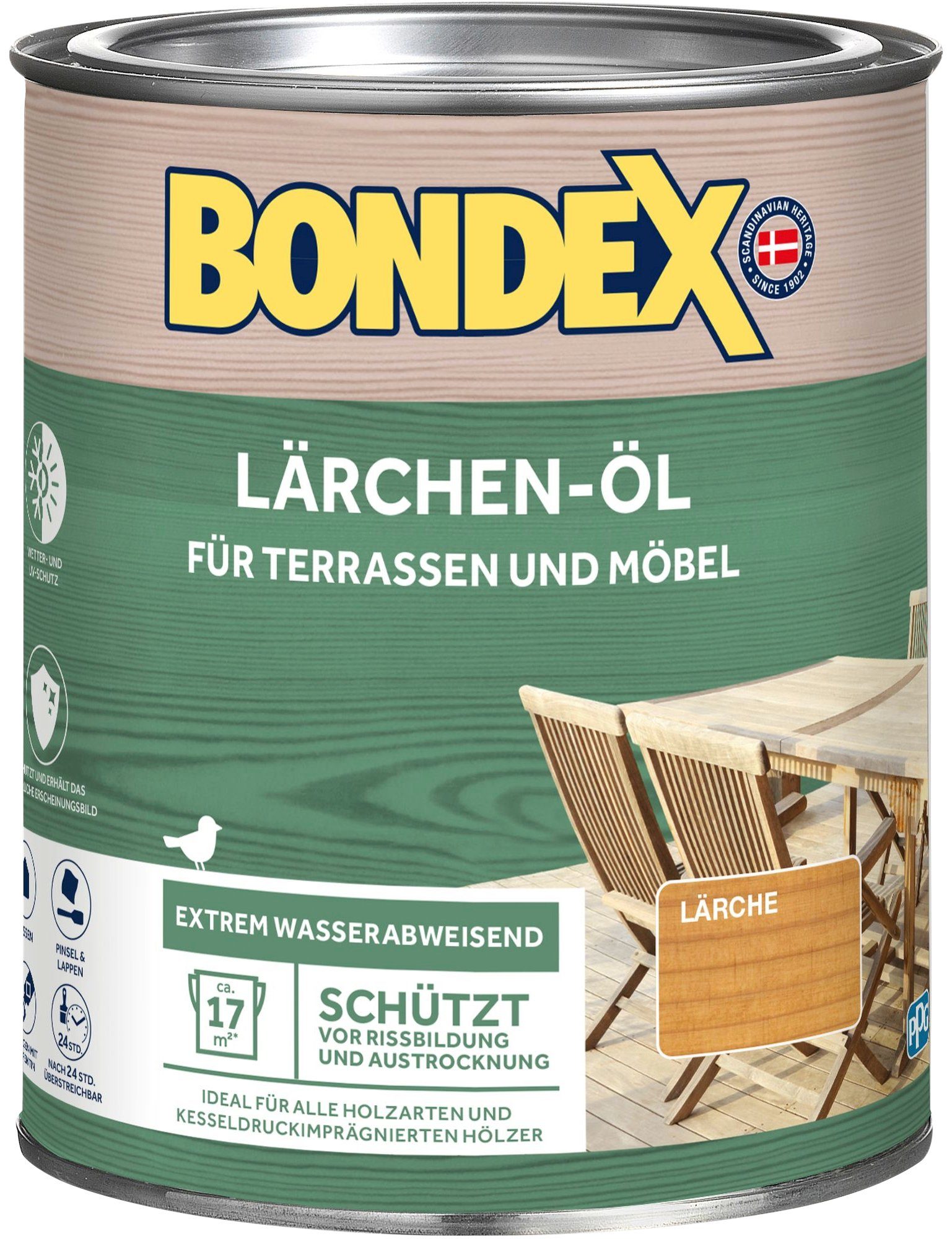 Bondex Holzöl LÄRCHEN-ÖL, für Terrassen & Möbel, UV-Blocker Technologie, mehrere Gebinde-Größen