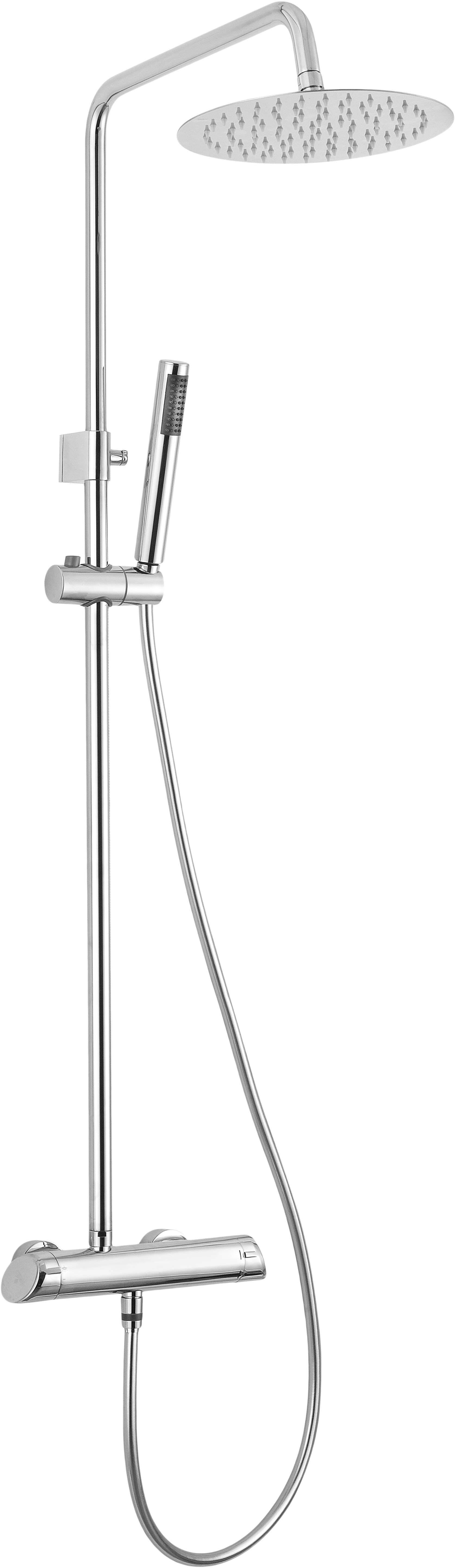 Lomadox TRIZERATOP Duscharmatur Duschsystem mit Duscharmatur Zweigriff Chrom (Duschsystem, mit Duscharmatur, Duschsystem, mit Duscharmatur)
