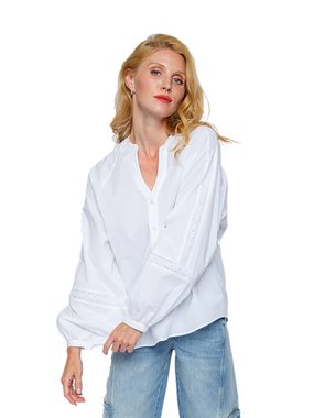 Emily Van Den Bergh Schlupfbluse Shirtbluse Zierband White