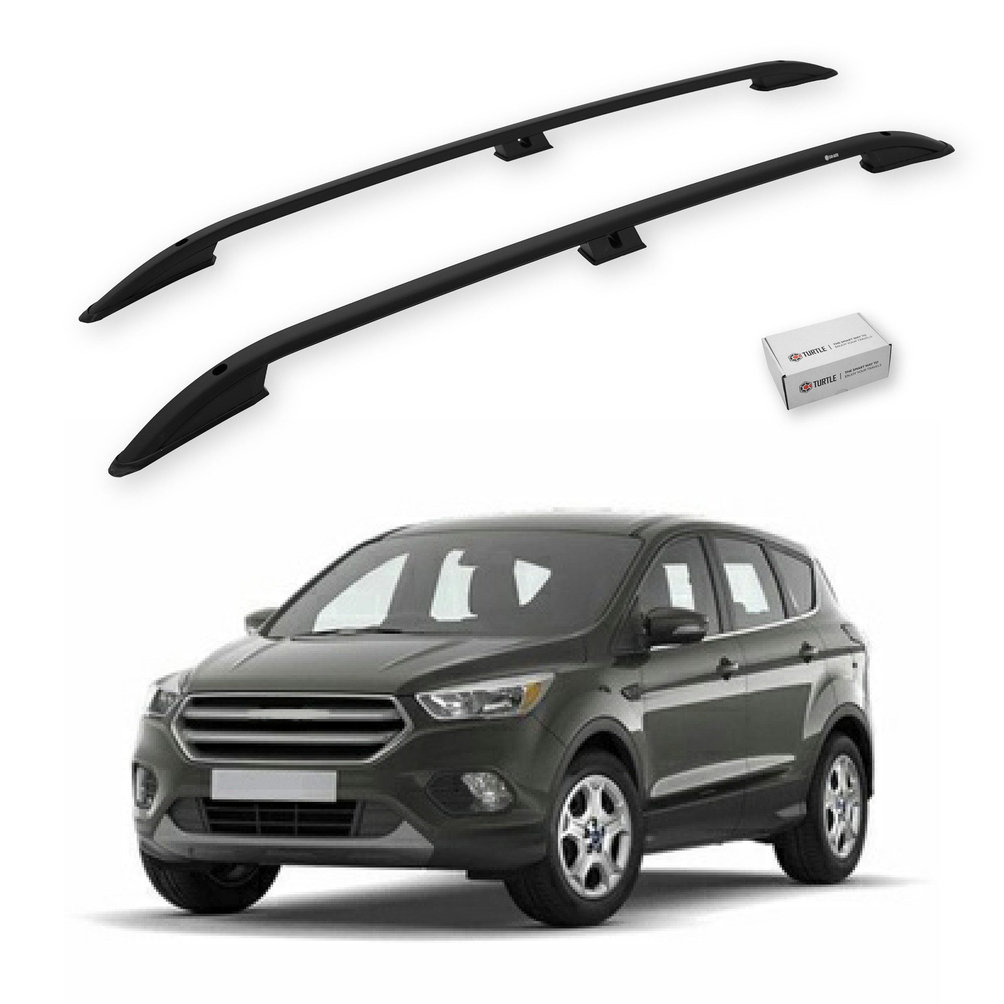 TURTLE Dachbox-Halterung TURTLE Für Ford Kuga (C520) 2013-2019 Crown Dachreling