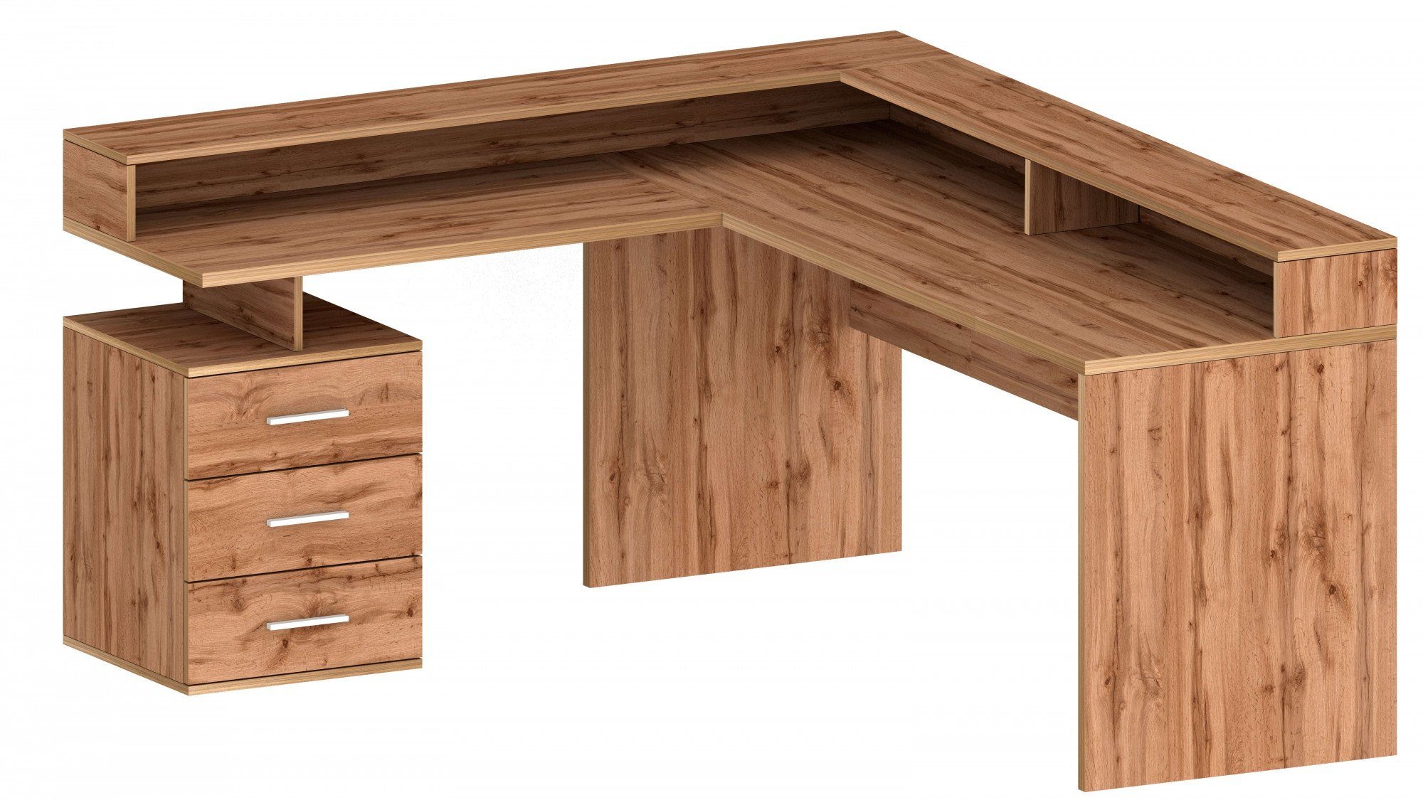 INOSIGN Eckschreibtisch New Selina, Schreibtisch, Schubkästen, mit oder ohne Monitoraufsatz, B 180/160 cm