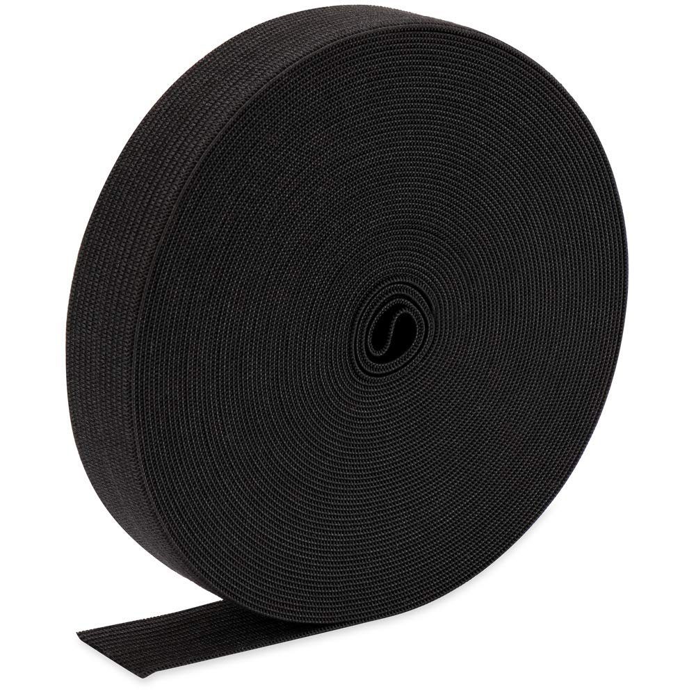 H&S Maßband Starke Rolle - Schwarzes Gummiband - 10m x 24mm, Black Elastic Band - 10m x 24mm - Strong Roll