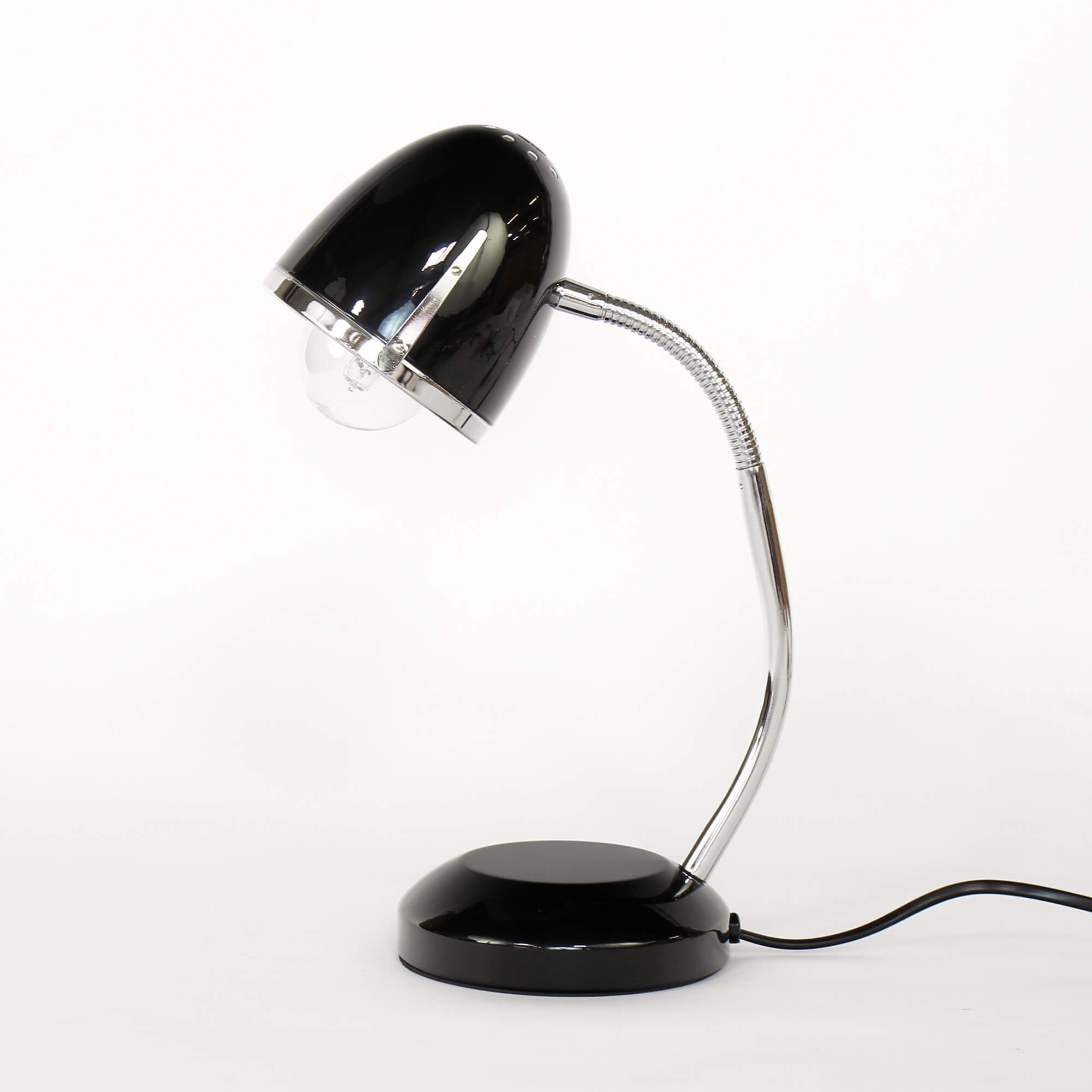 Licht-Erlebnisse Nachttischlampe POCATELLO, ohne Leuchtmittel, Schreibtischleuchte Schwarz Metall E27 verstellbar Büro