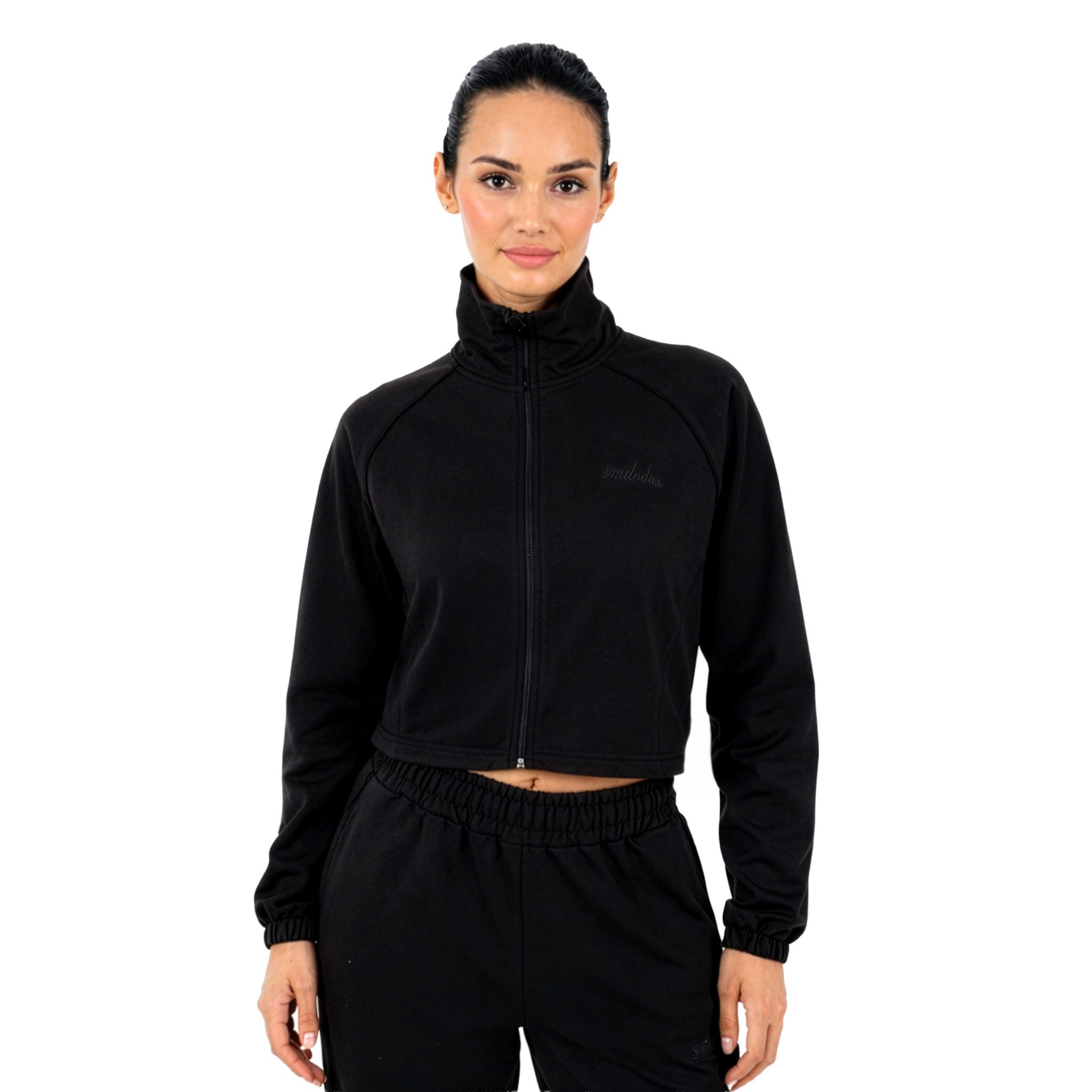 Smilodox Trainingsjacke Ylena, Fitnessjacke Damen, Loose Fit Sportjacke, Cropped, Gym Stehkragen mit Zipper, Kordelzug-Saum, Homewear, Yoga
