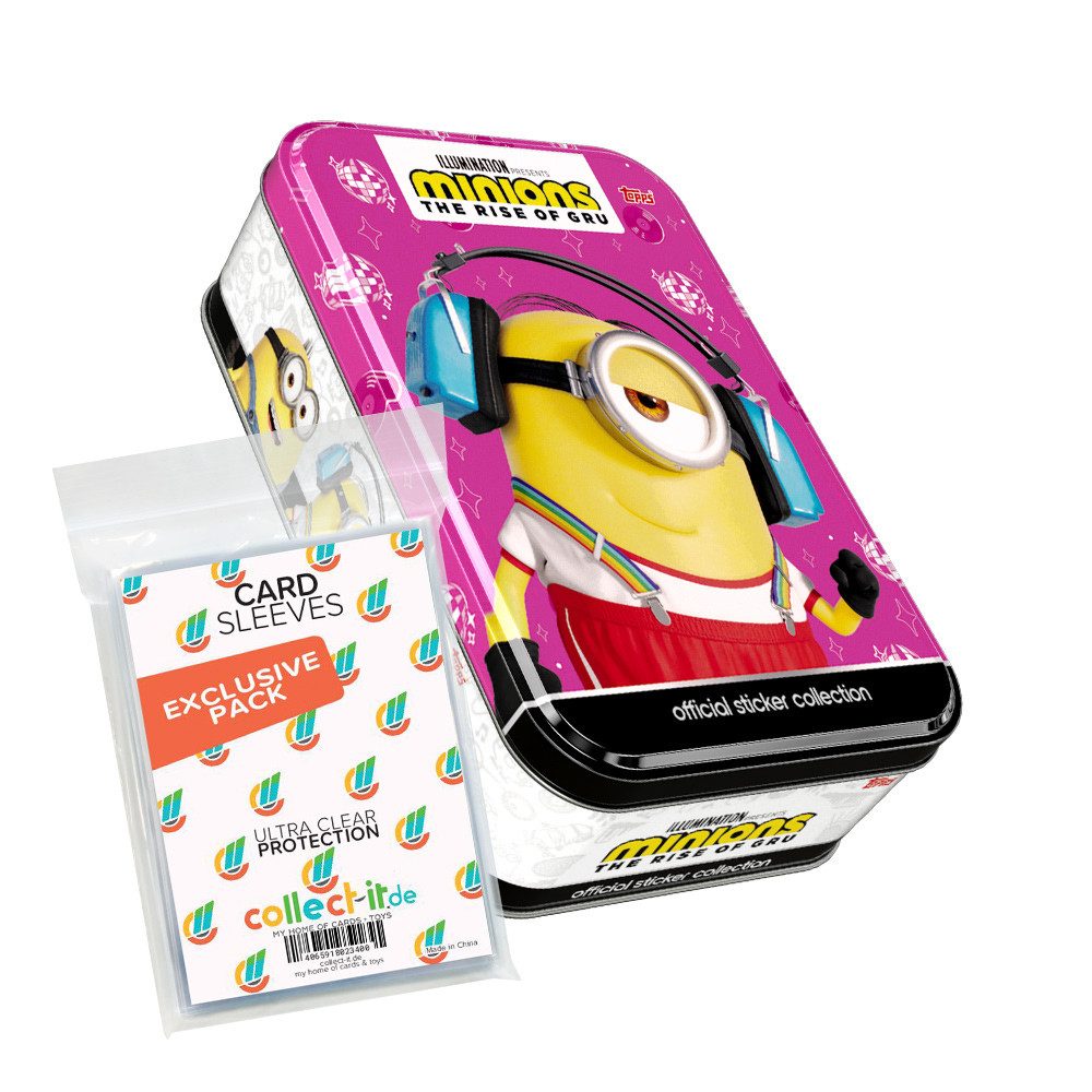Minions Sammelkarte Minions Suche nach dem Mini-Boss Sticker 1 Tin Box (Motiv 2) + Sleeves