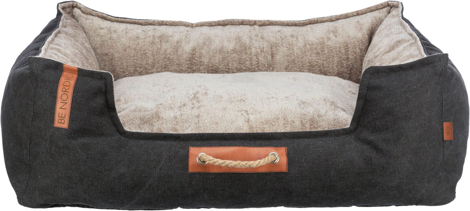TRIXIE Hundebett BE NORDIC Bett Föhr - schwarz/sand - 60 × 50 cm