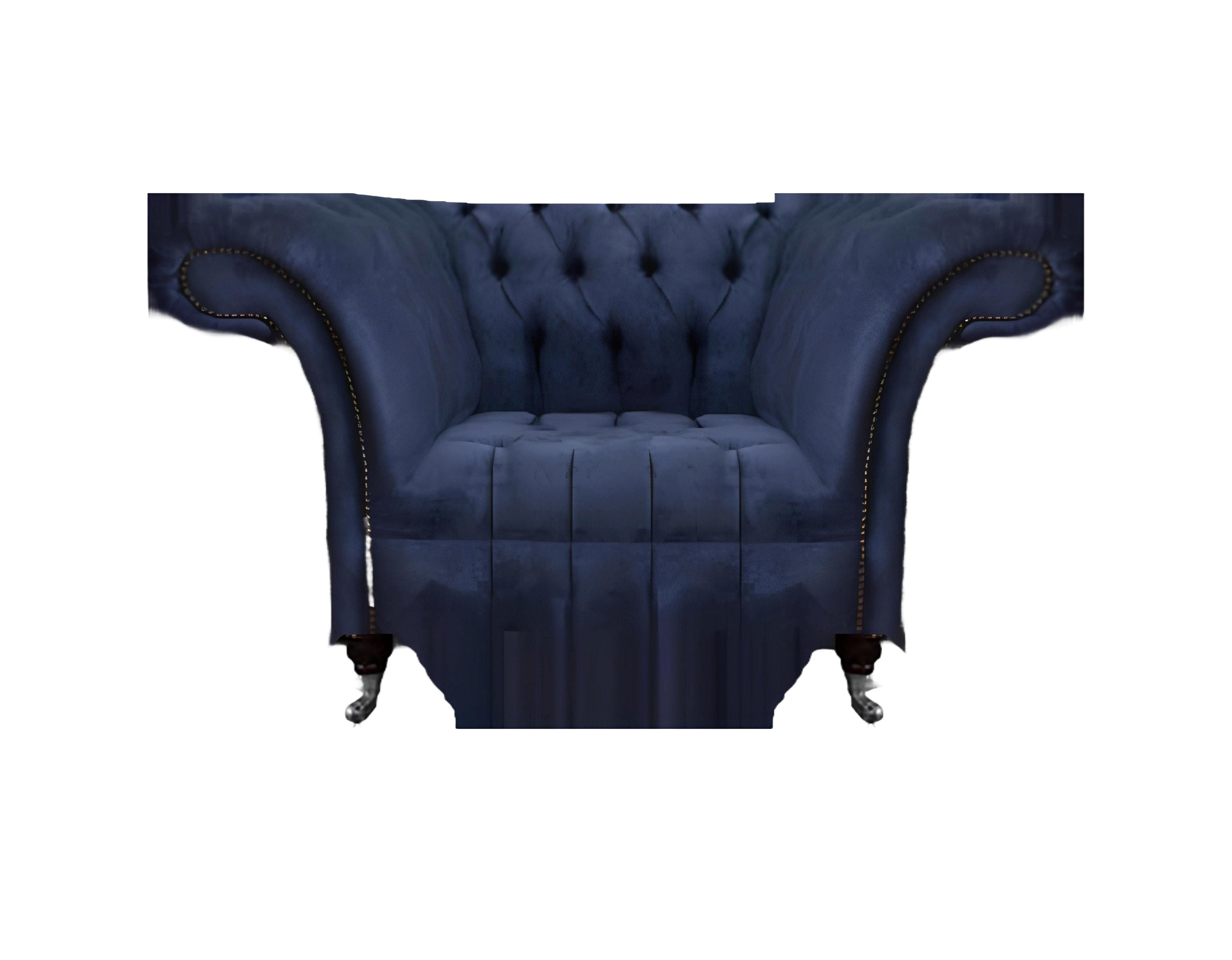 Xlmoebel Sessel Neuer einsitziger Wohnzimmersessel in dunkelblauem Chesterfield-Stil (Sessel), Hergestellt in Europa