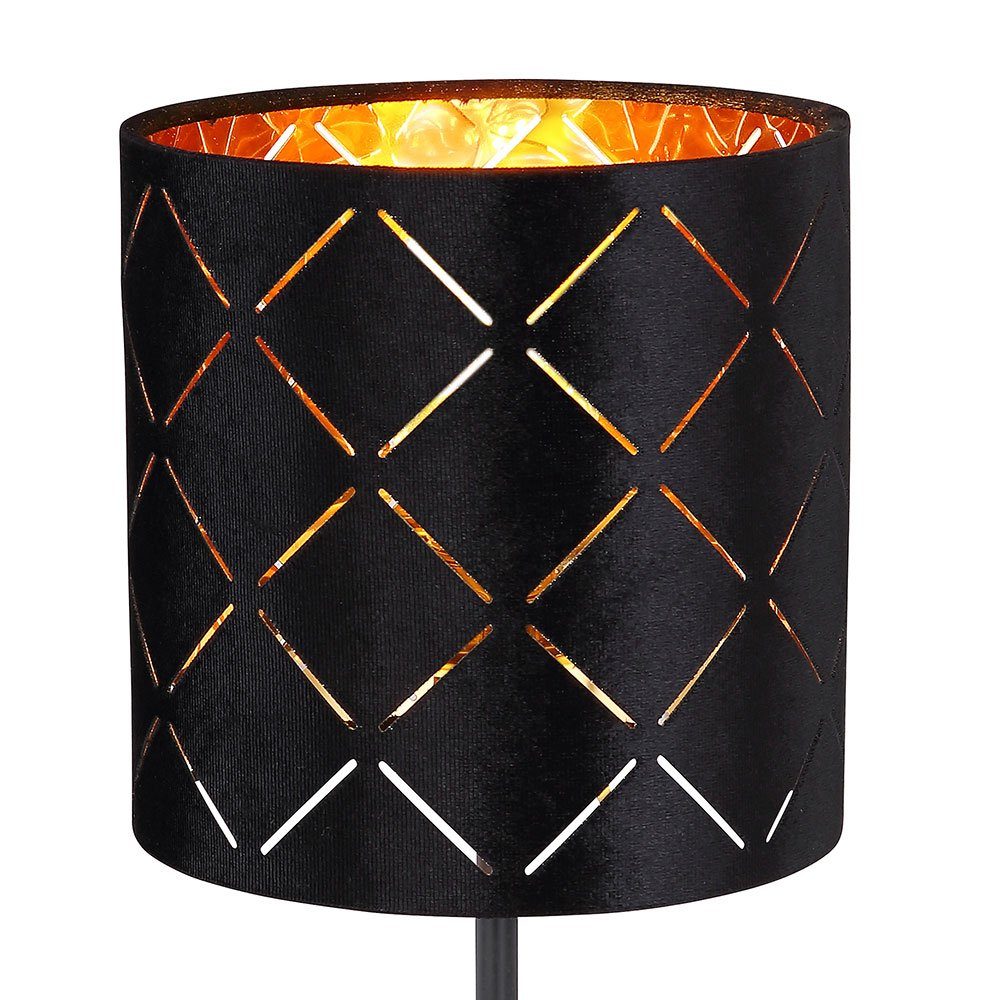 GLOBO LIGHTING Tischleuchte, Leuchtmittel nicht inklusive, Tischlampe Tischleuchte Nachttischlampe Samt schwarz Leselampe H 35 cm