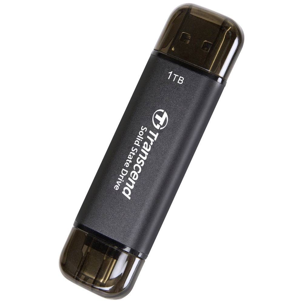 Transcend External SSD, ESD310C, USB 10Gbps, Type C/ABlack TS1TESD310C externe SSD (1 TB)