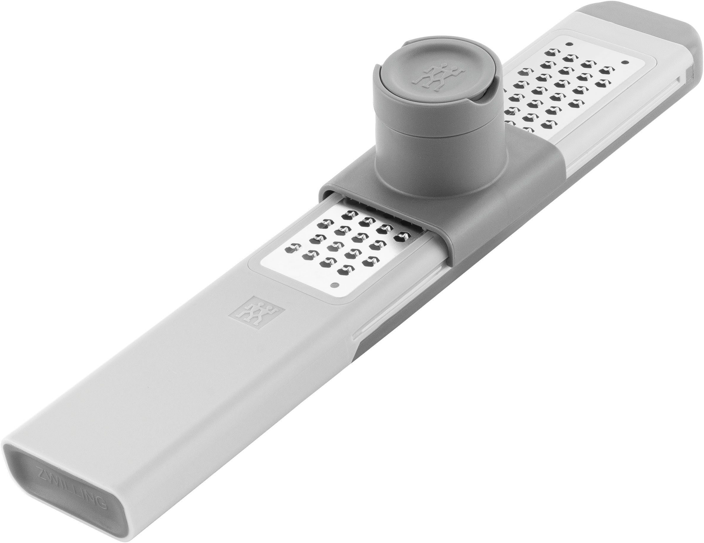 Zwilling Küchenreibe Feinreibe mit Zwei-Wege-Reibtechnologie, Edelstahl 18/10, (1-St), 3-in-1-Multifunktionsreibe, mit Auffangbehälter und Fingerschutz