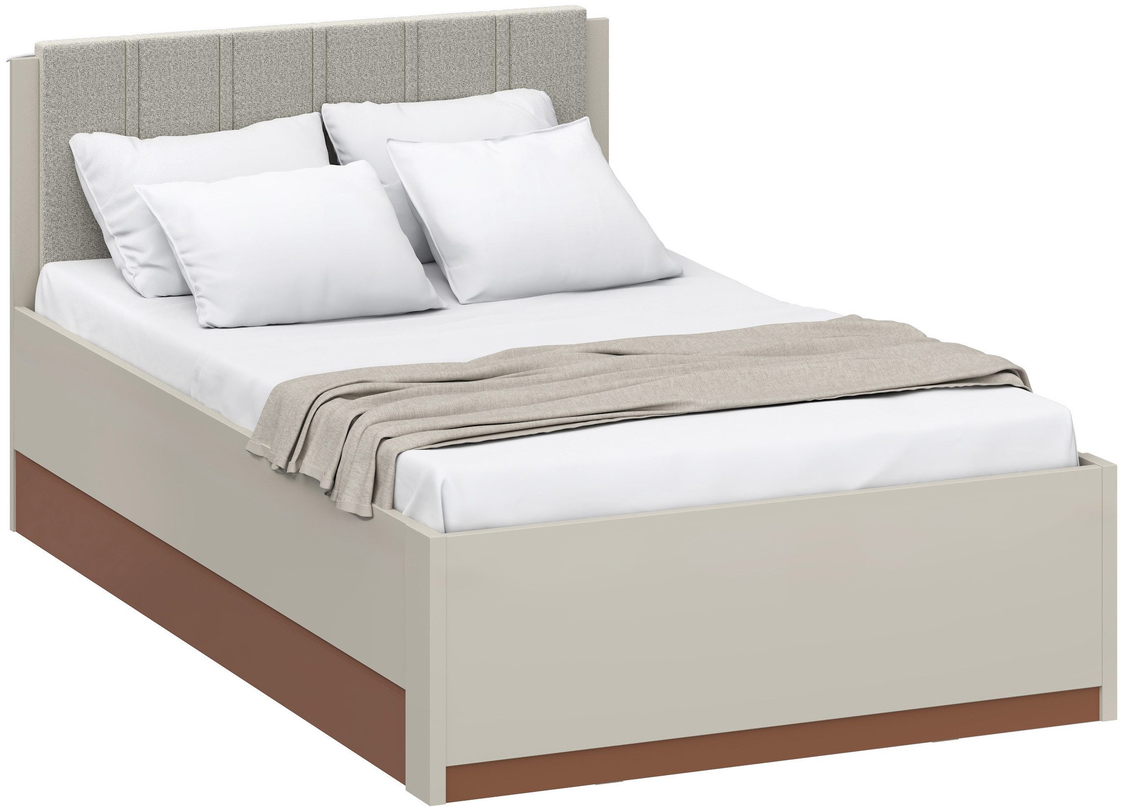 FORTE Bettgestell Milles, aufklappbarer Lattenrost und gepolstertes Kopfteil