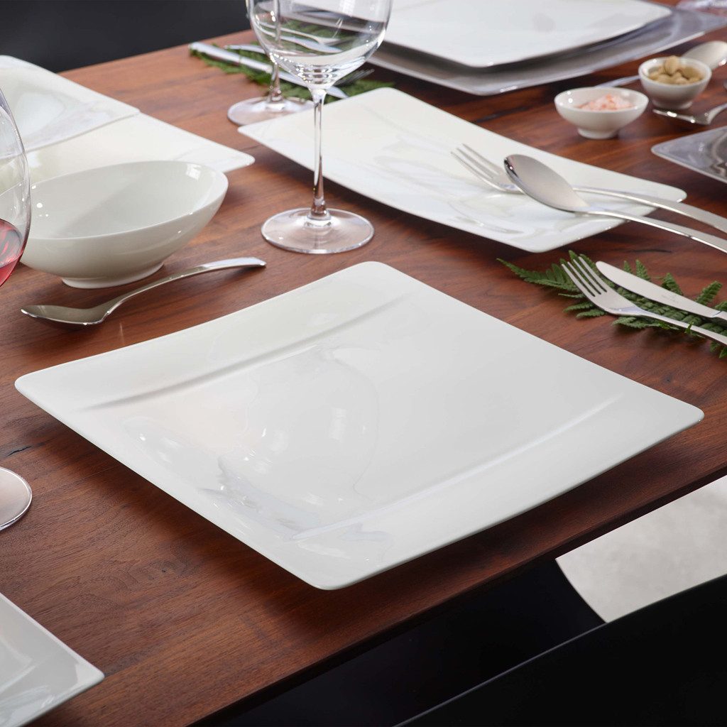 Villeroy & Boch Signature Platzteller Modern Grace Gourmetteller 31cm, 1-tlg., Premium Bone Porcelain, mikrow.- & spülm.sicher, Made in Germany