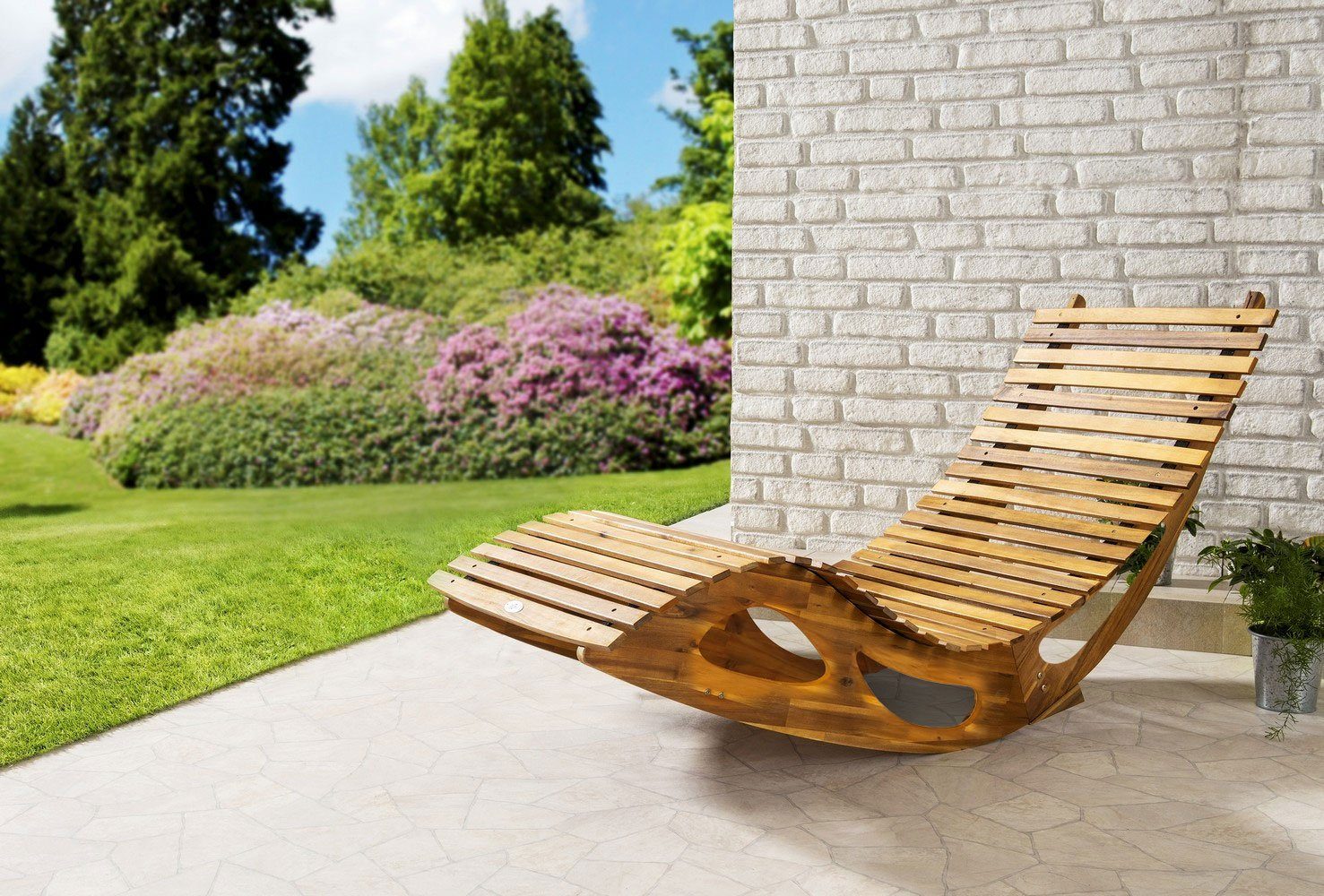 CHILLROI Gartenliege Ergonomische Schwungliege, 1-tlg., aus Akazienholz günstig online kaufen