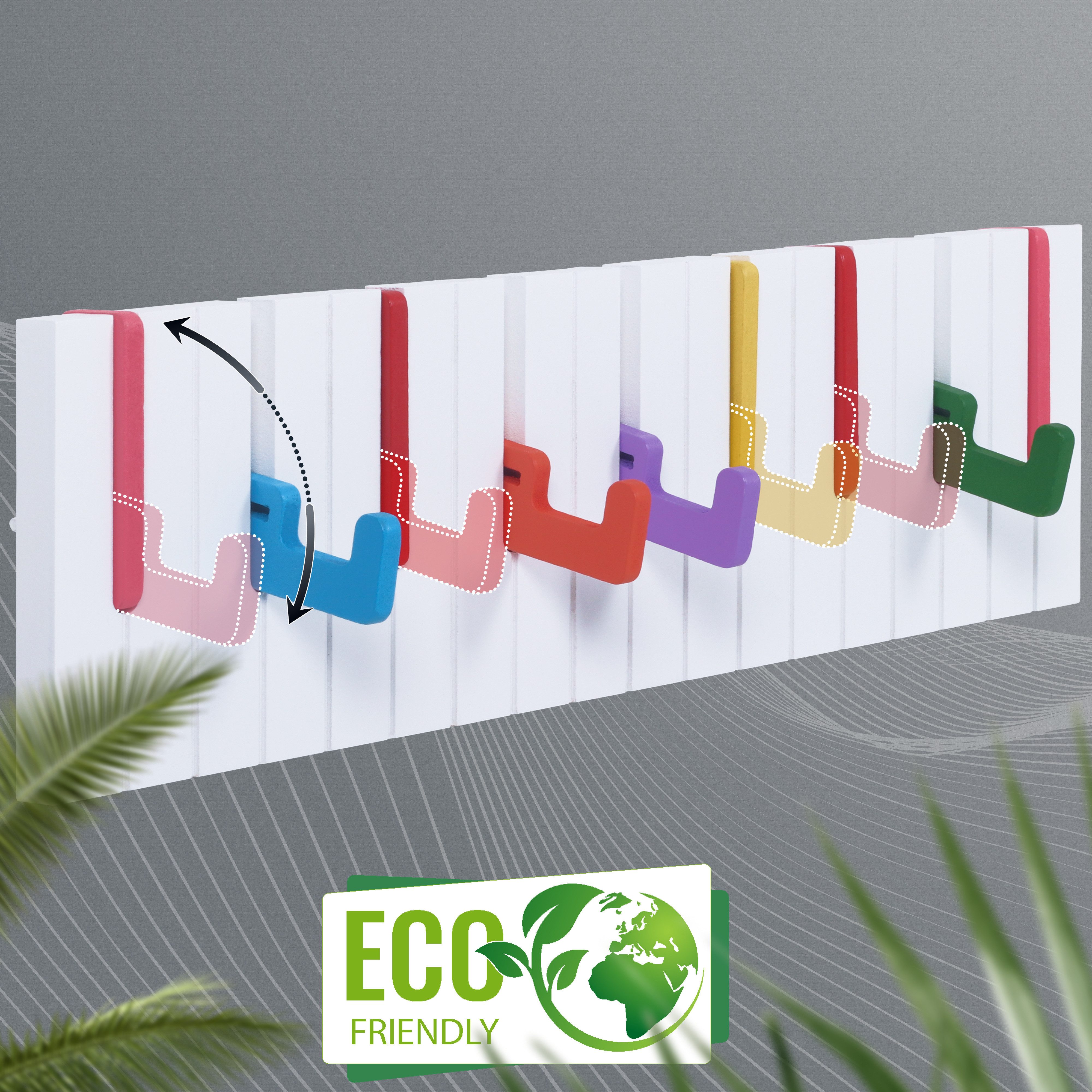 RICOO Garderobenleiste Garderobe Garderobenhaken Wandgarderobe mit Haken Kl günstig online kaufen