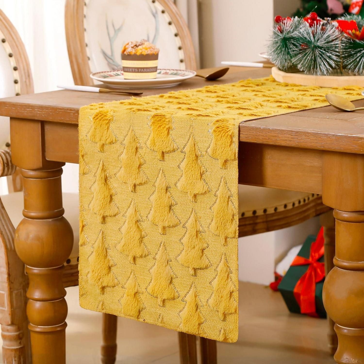 LuxusKollektion Tischläufer Tischläufer Weihnachten Winterlich 33x100cm (1-tlg)
