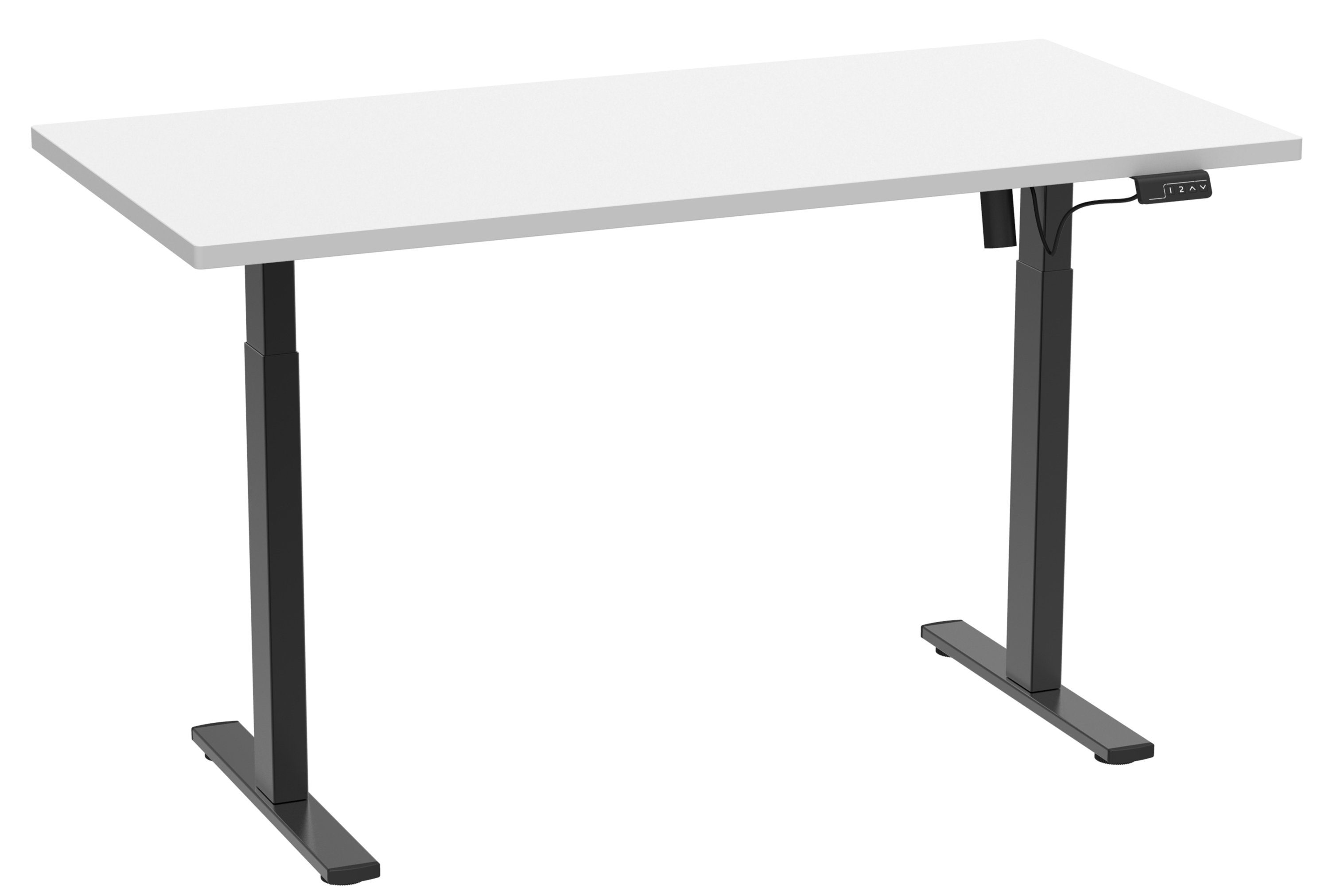Schreibtisch sw VCM 110x80 Lona Schreibtisch Weiß Höhenverstellbarer